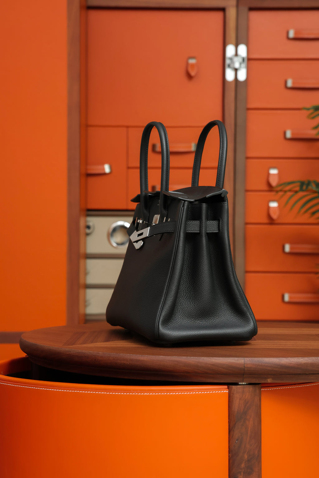 Birkin- All Handmade Golden / Sliver Noir  swift leather