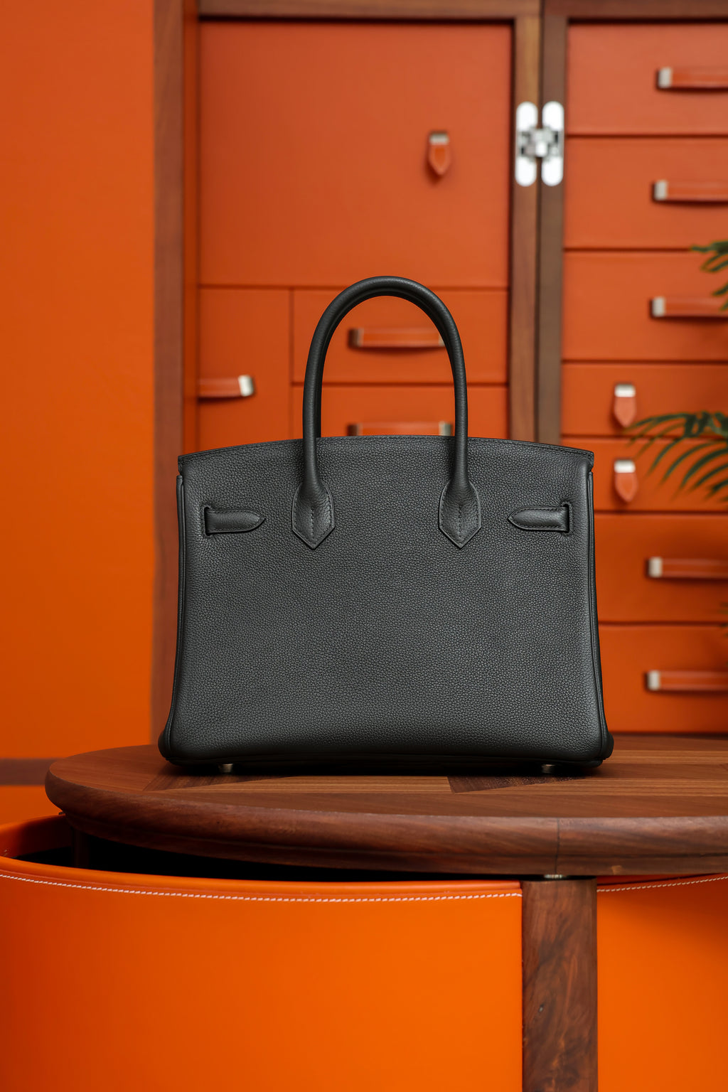 Birkin- All Handmade Golden / Sliver Noir  swift leather