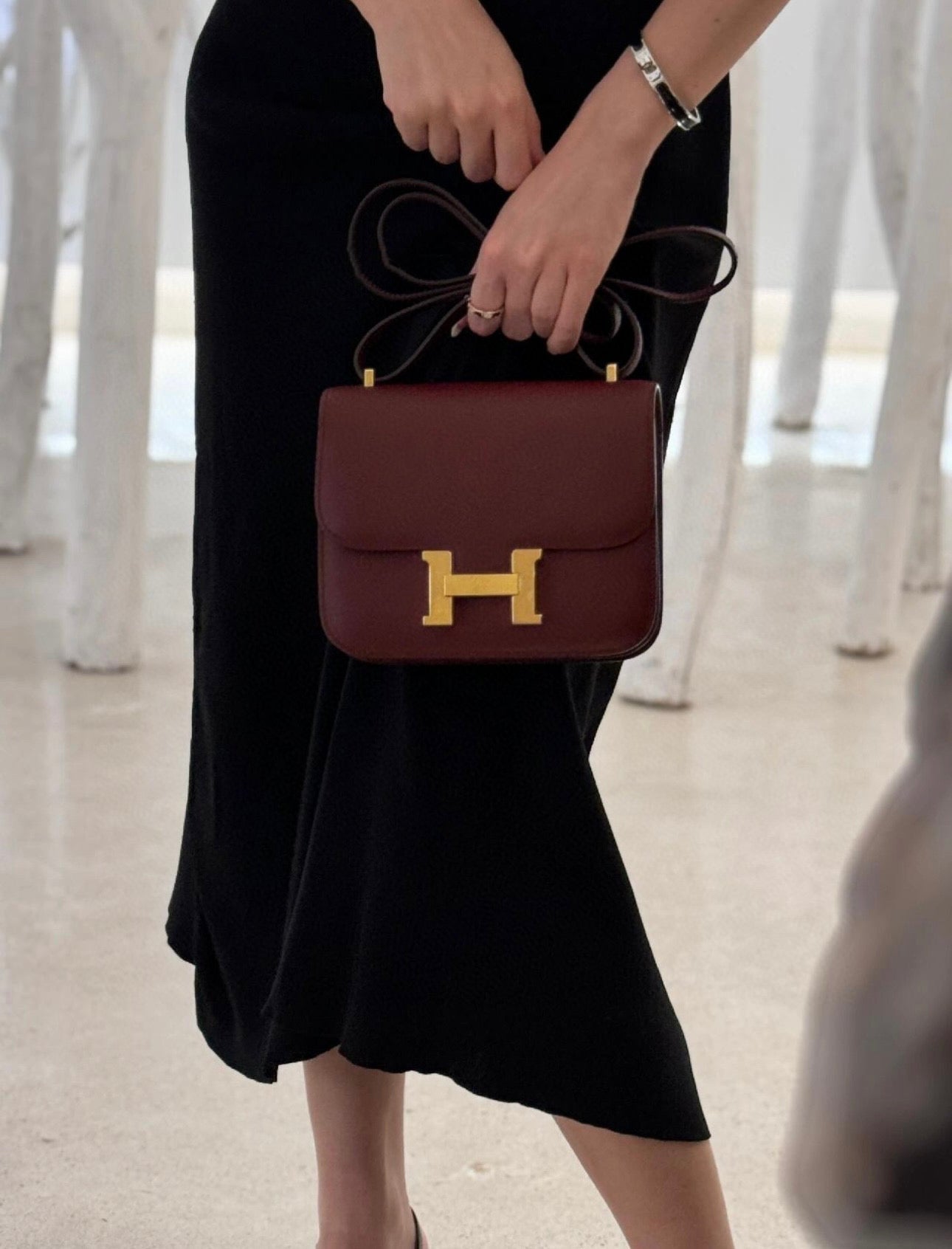 Constance- All Handmade Golden / Sliver Hardware Rouge Hermes Ep eather