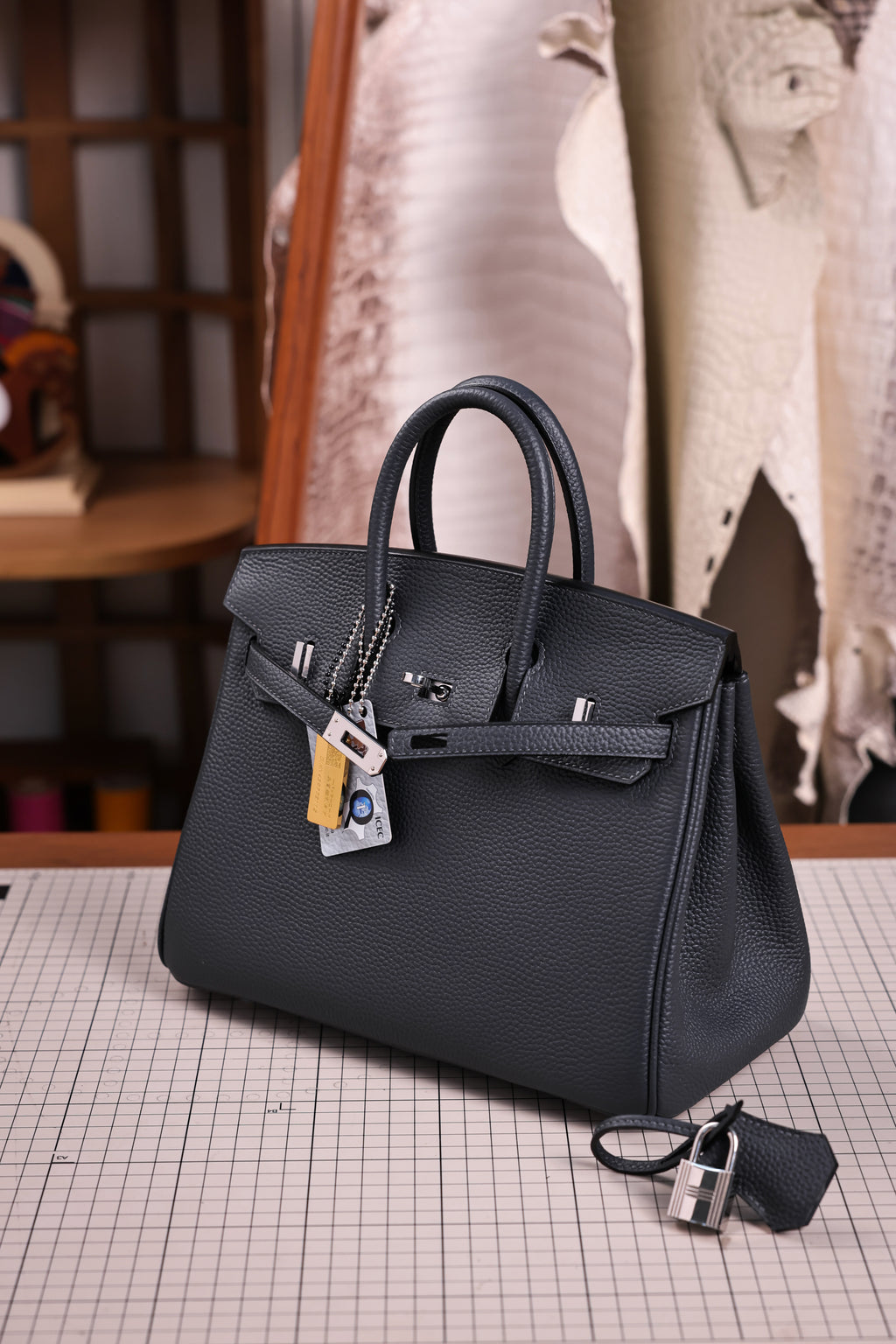 Birkin- All Handmade Golden / Sliver  Haze ash togo leather