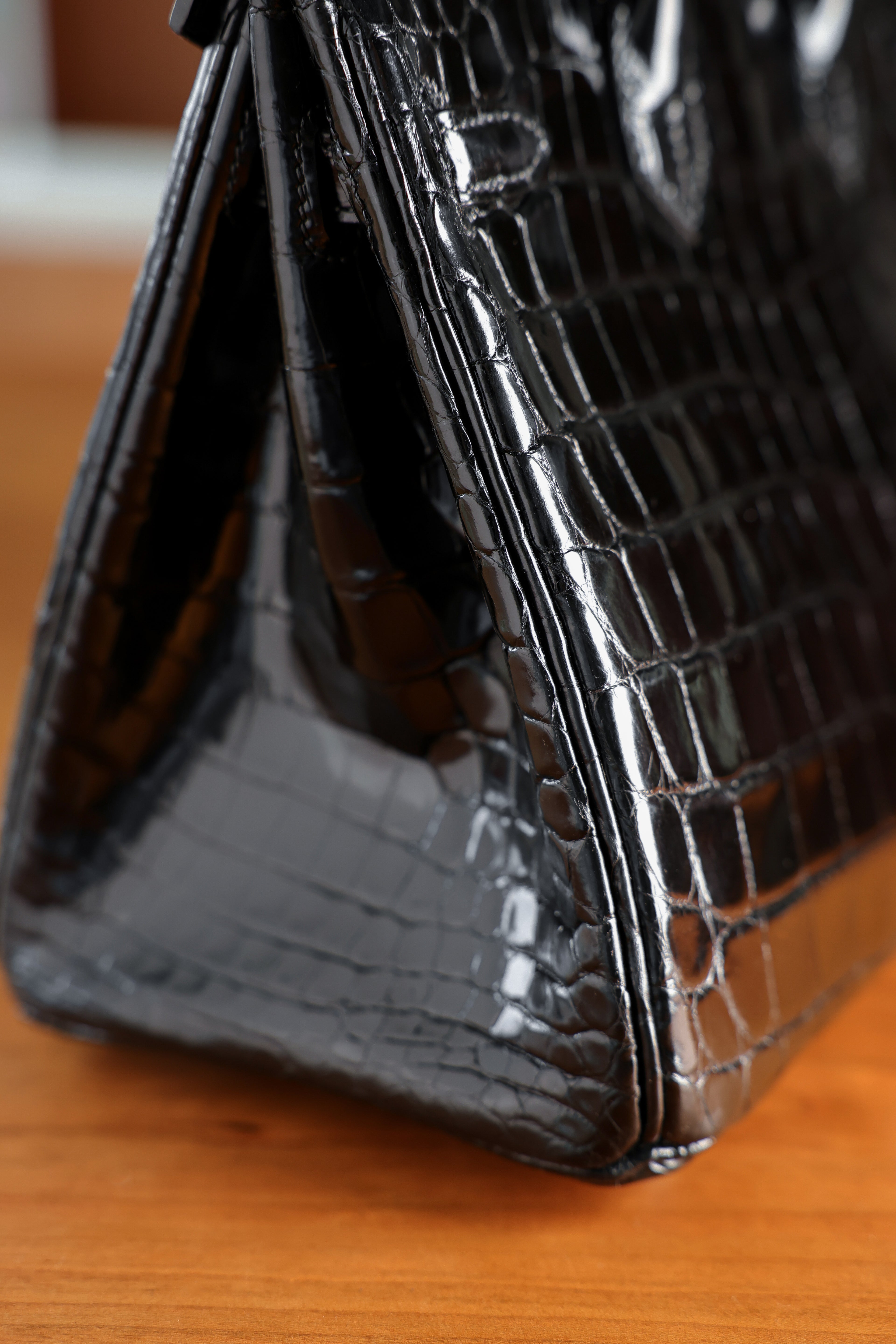 BK-2024 All Handmade sliver Hardware Nior Bright surface Nile crocodile leather
