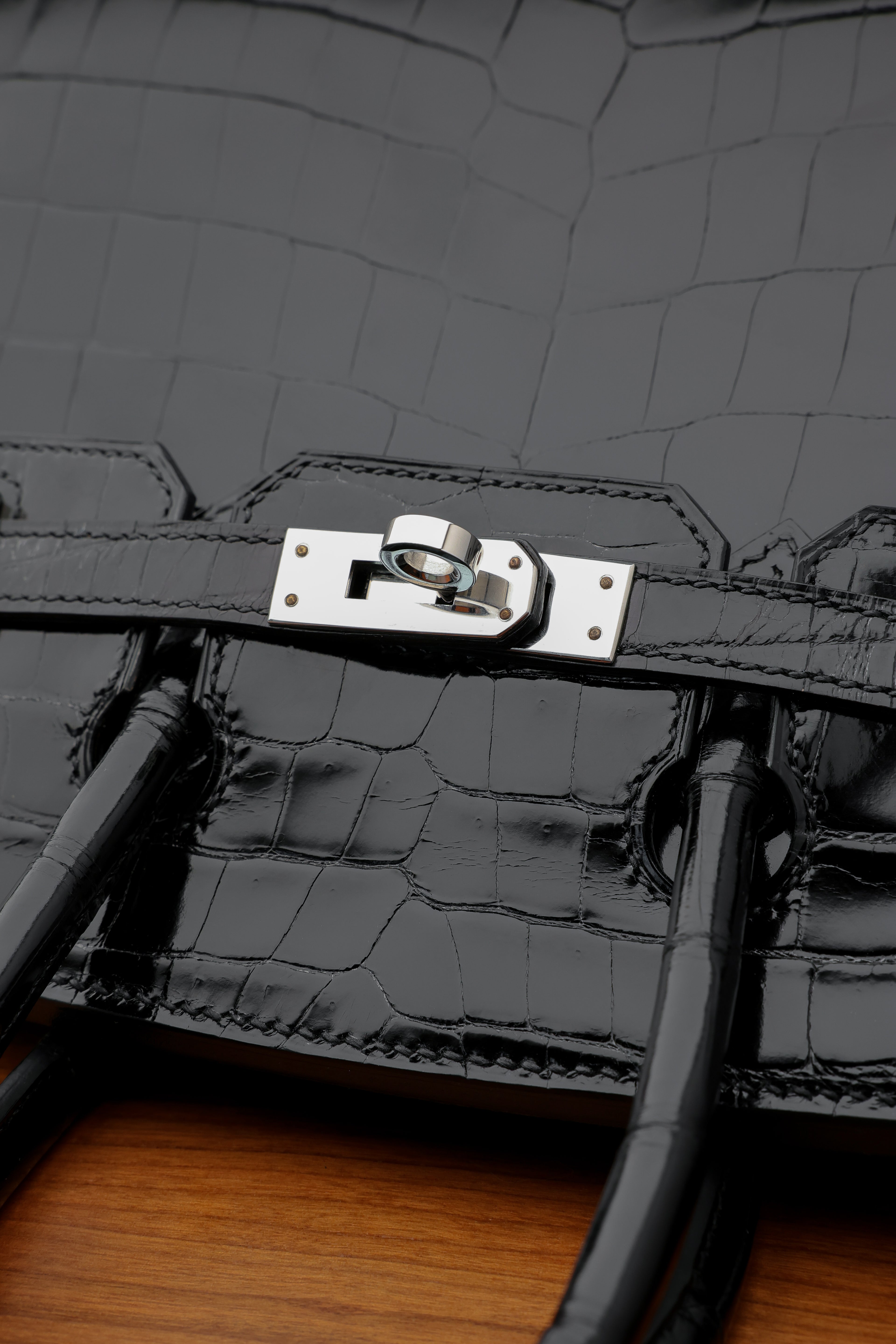 BK-2024 All Handmade sliver Hardware Nior Bright surface Nile crocodile leather