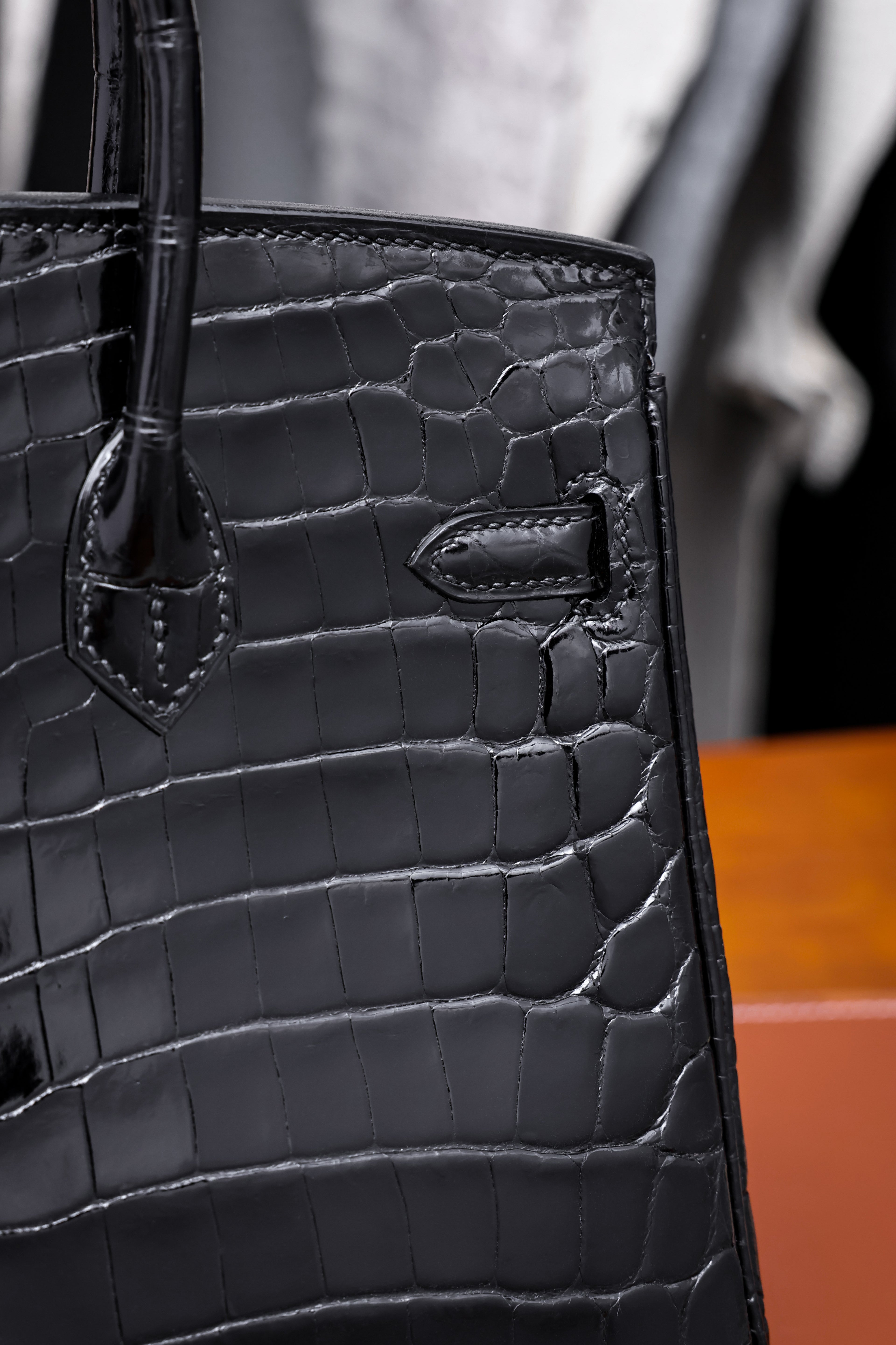 BK-2024 All Handmade sliver Hardware Nior Bright surface Nile crocodile leather