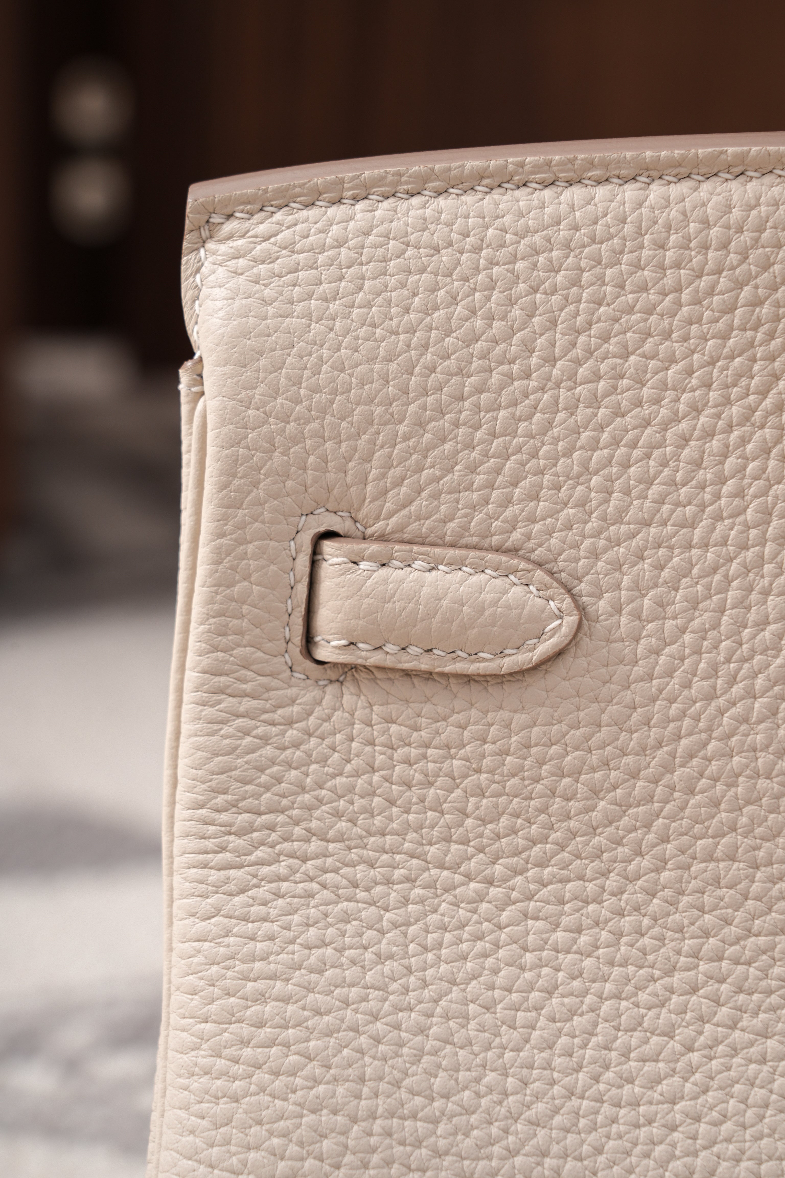 Birkin- All Handmade Golden / Sliver Craie  swift leather