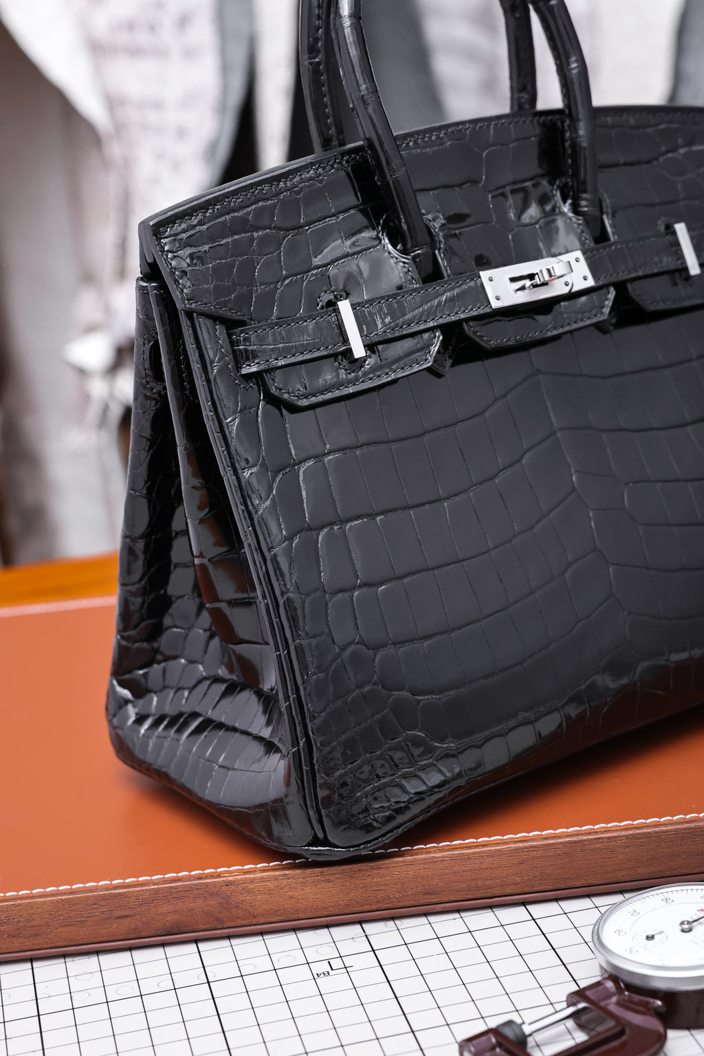BK-2024 All Handmade sliver Hardware Nior Bright surface Nile crocodile leather