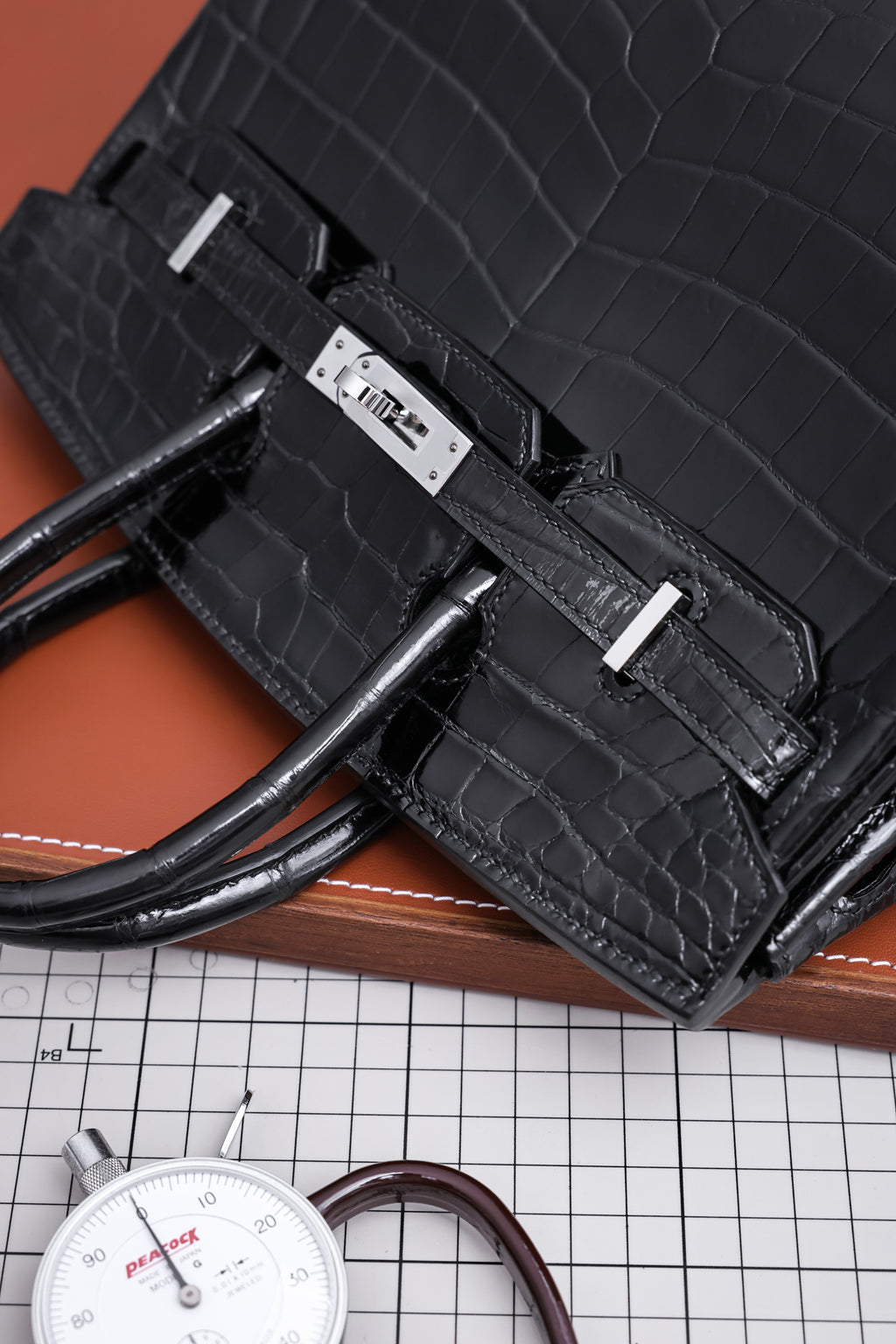 BK-2024 All Handmade sliver Hardware Nior Bright surface Nile crocodile leather