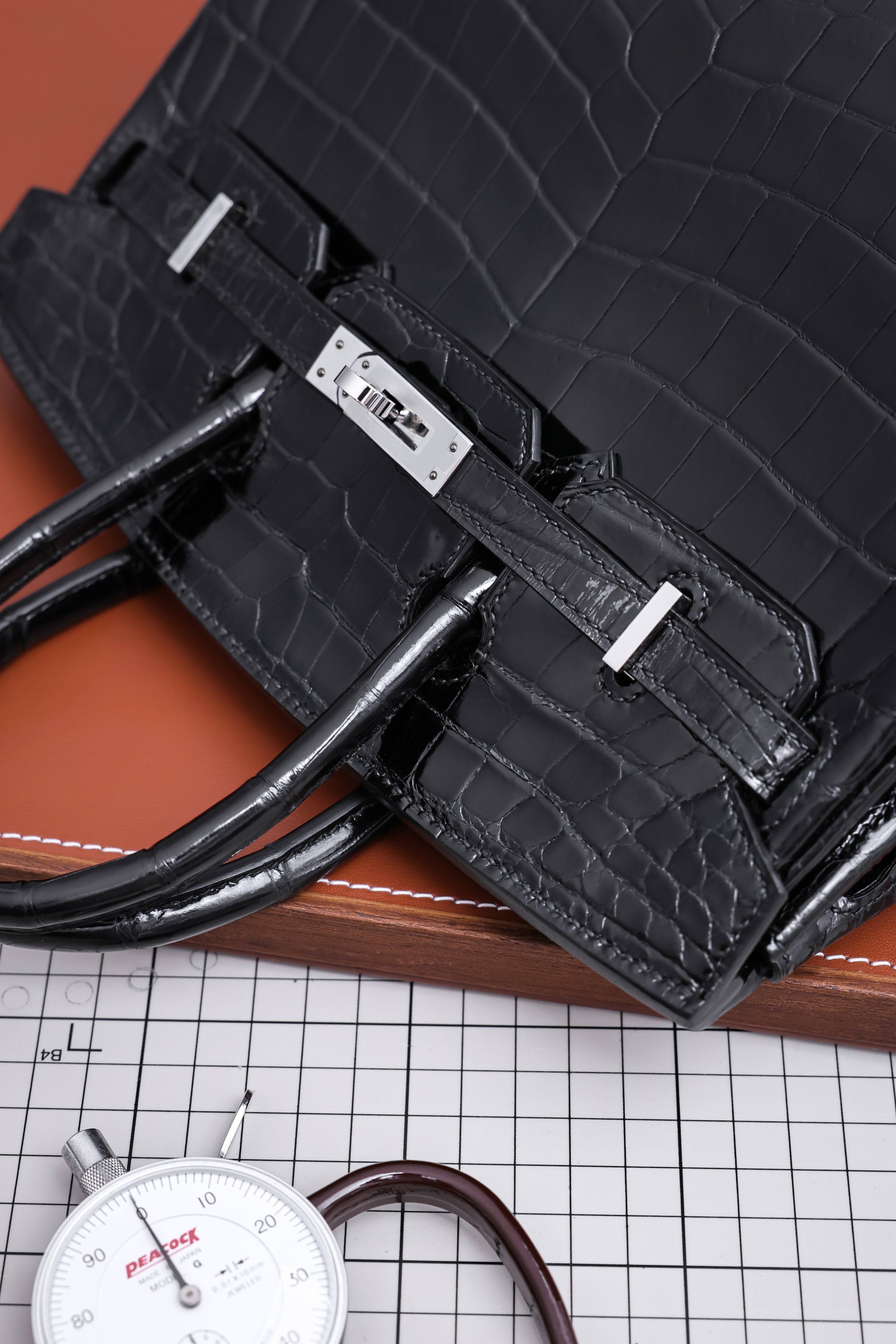 BK-2024 All Handmade sliver Hardware Nior Bright surface Nile crocodile leather