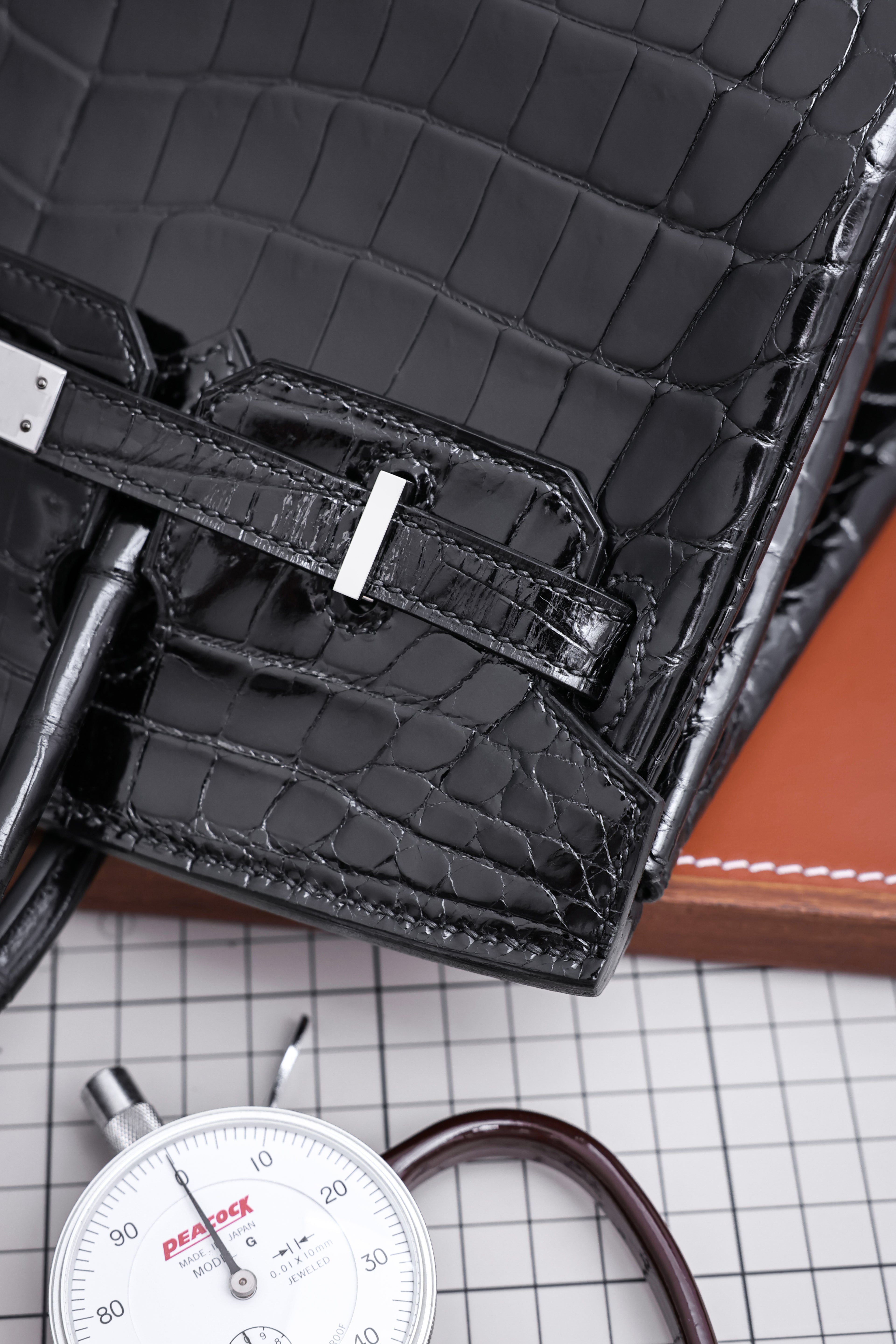BK-2024 All Handmade sliver Hardware Nior Bright surface Nile crocodile leather
