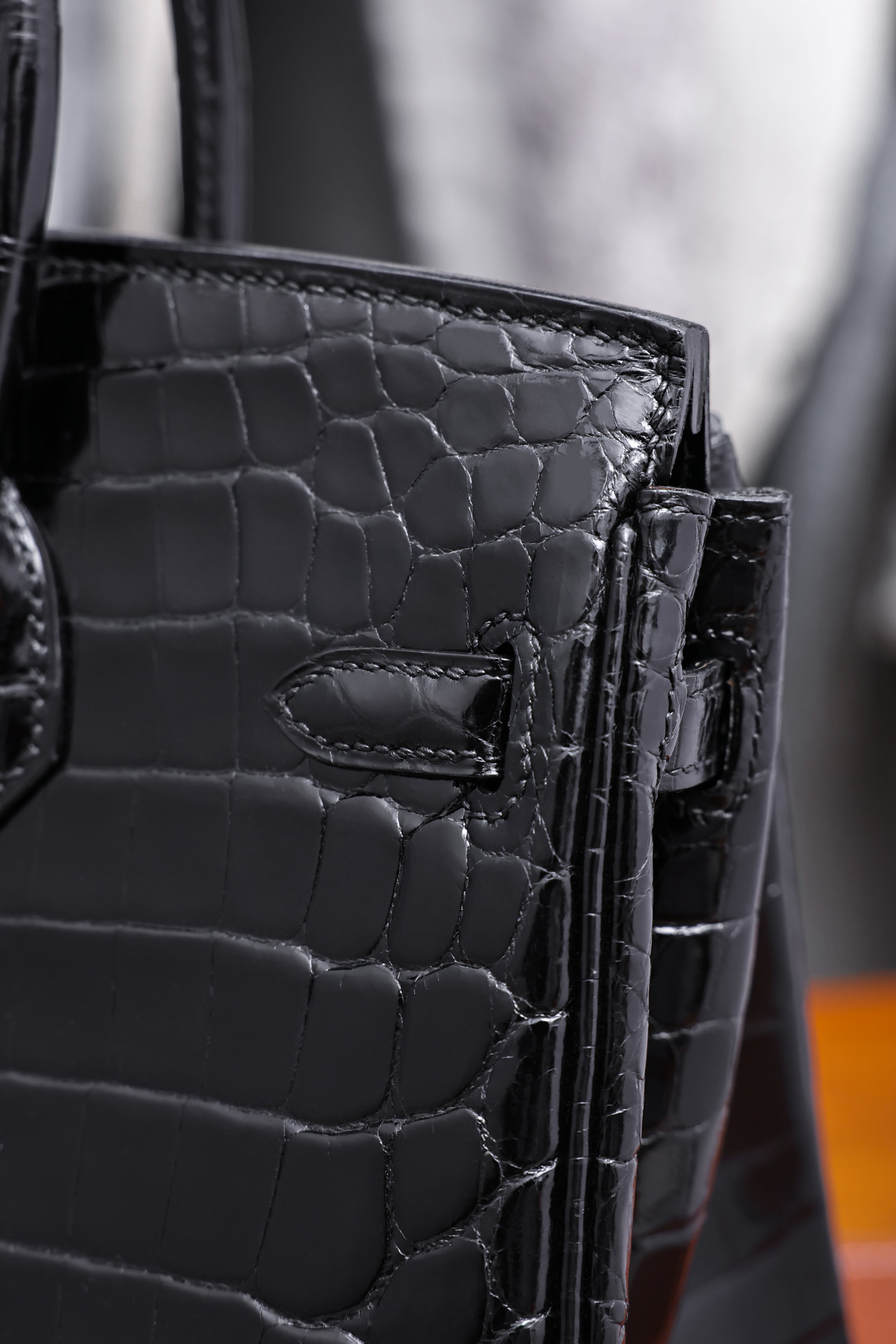 BK-2024 All Handmade sliver Hardware Nior Bright surface Nile crocodile leather