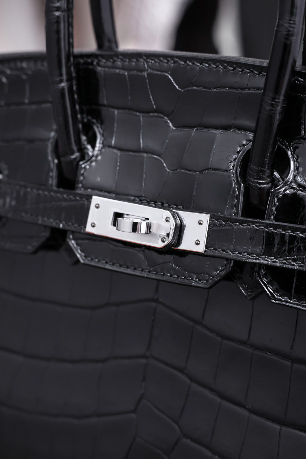 BK-2024 All Handmade sliver Hardware Nior Bright surface Nile crocodile leather