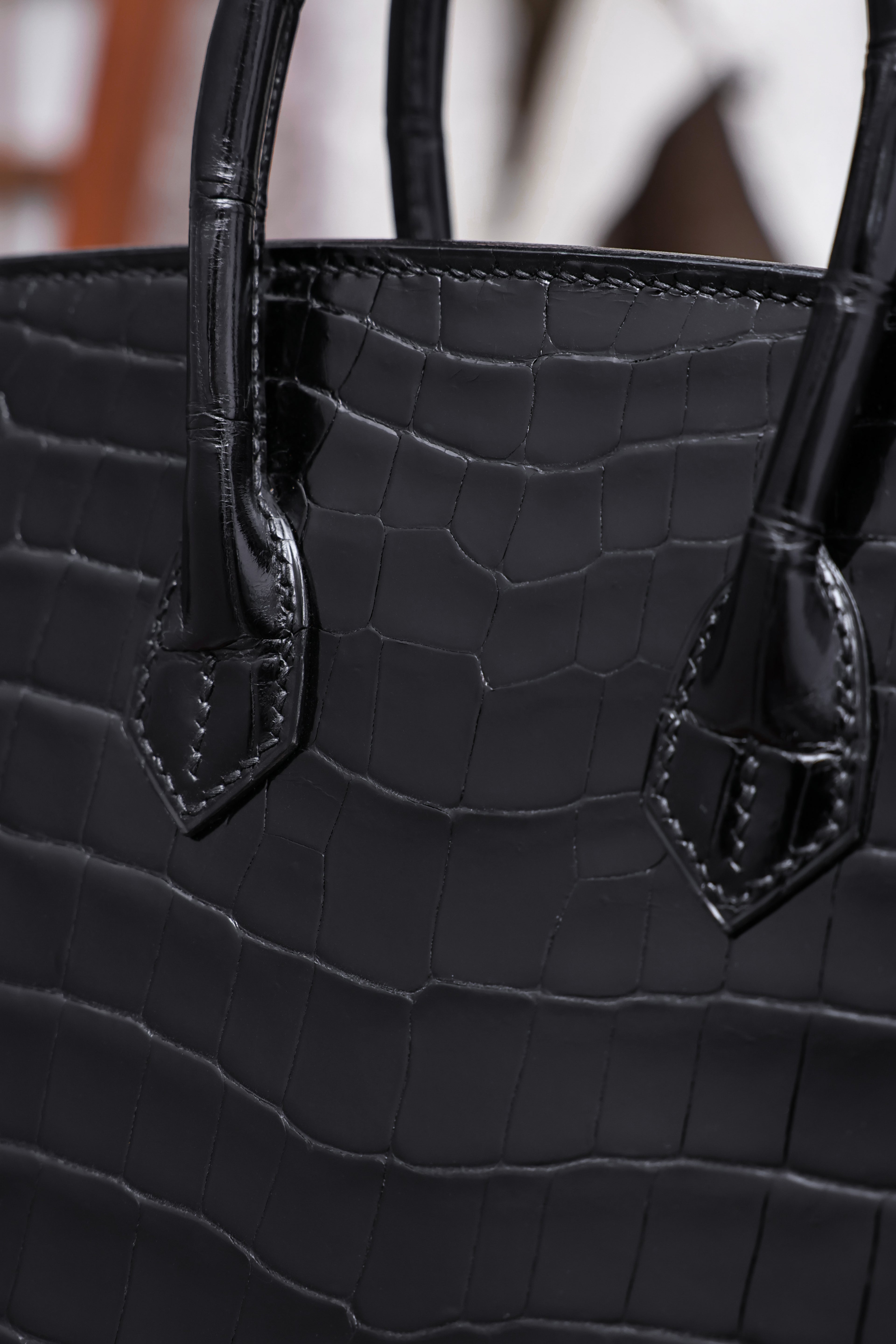 BK-2024 All Handmade sliver Hardware Nior Bright surface Nile crocodile leather