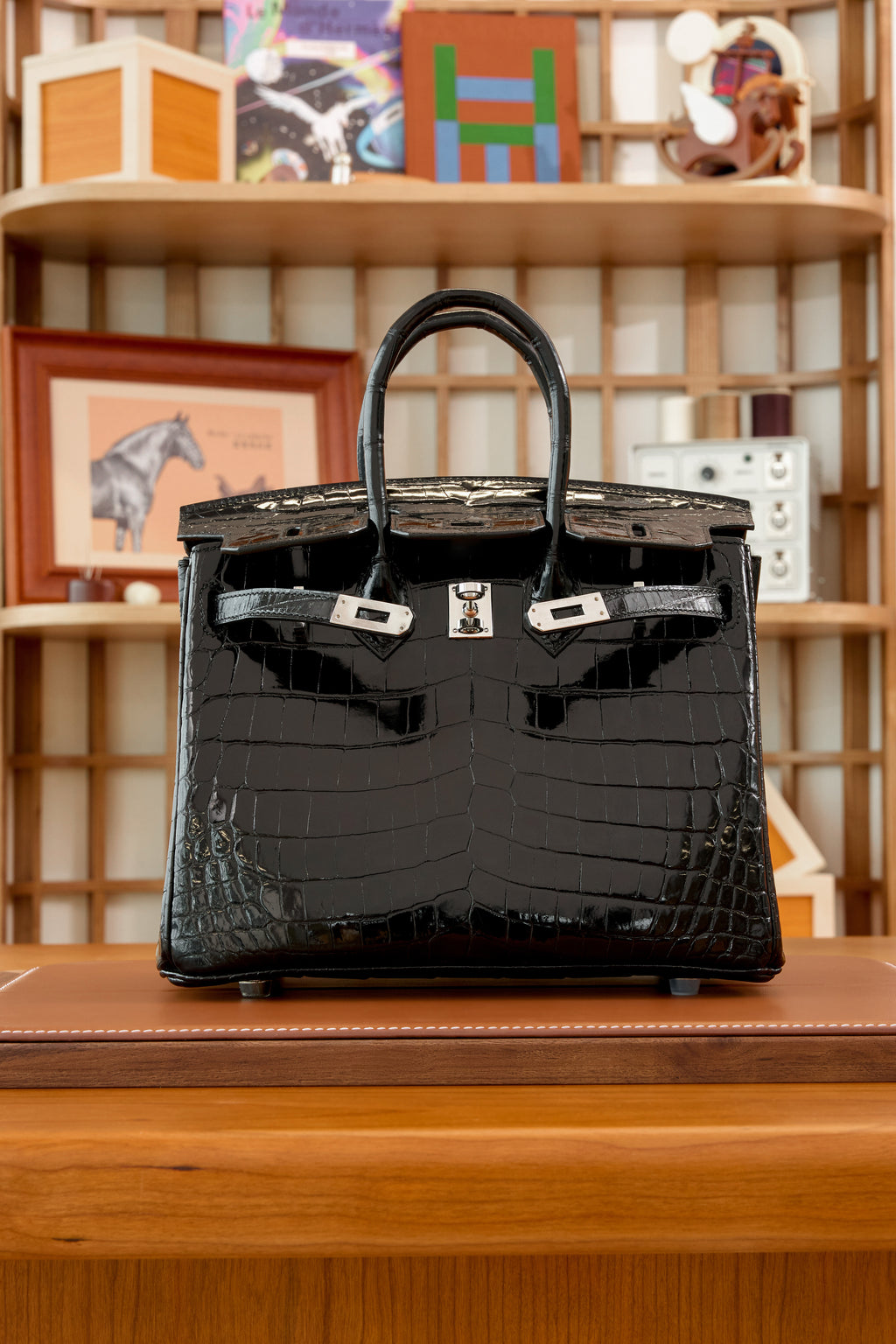 BK-2024 All Handmade sliver Hardware Nior Bright surface Nile crocodile leather