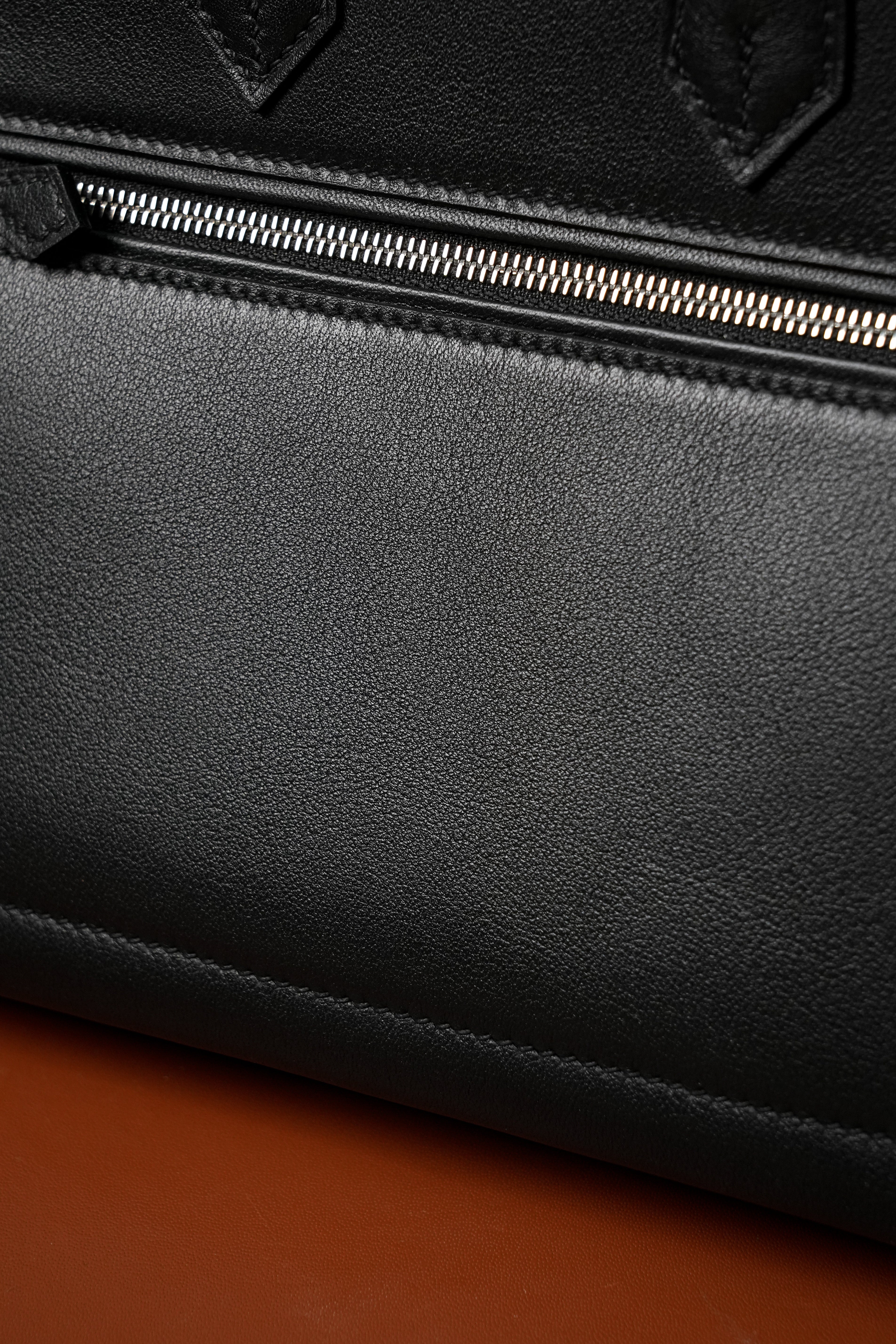 Birkin- All Handmade Golden / Sliver Noir swift leather