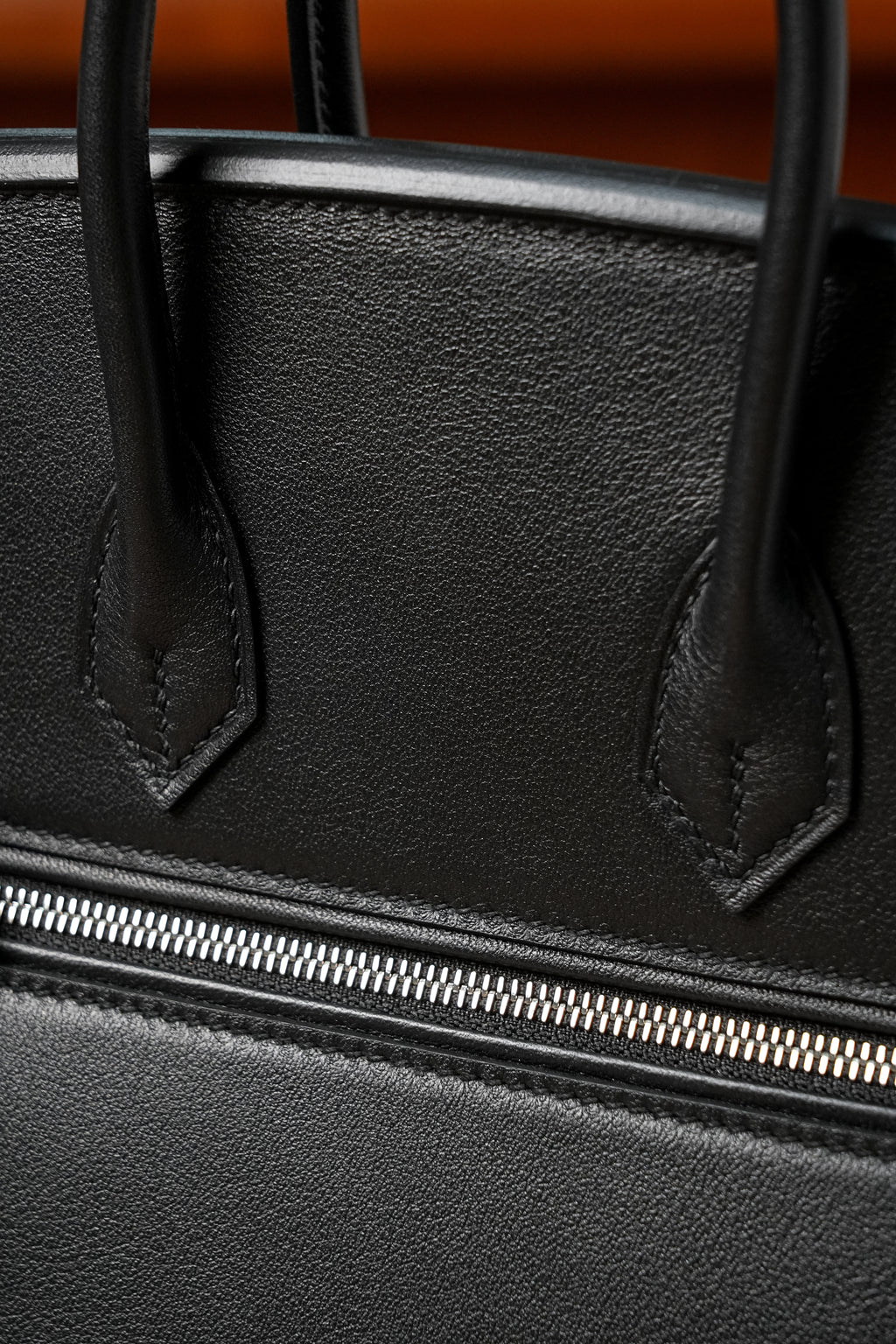 Birkin- All Handmade Golden / Sliver Noir swift leather