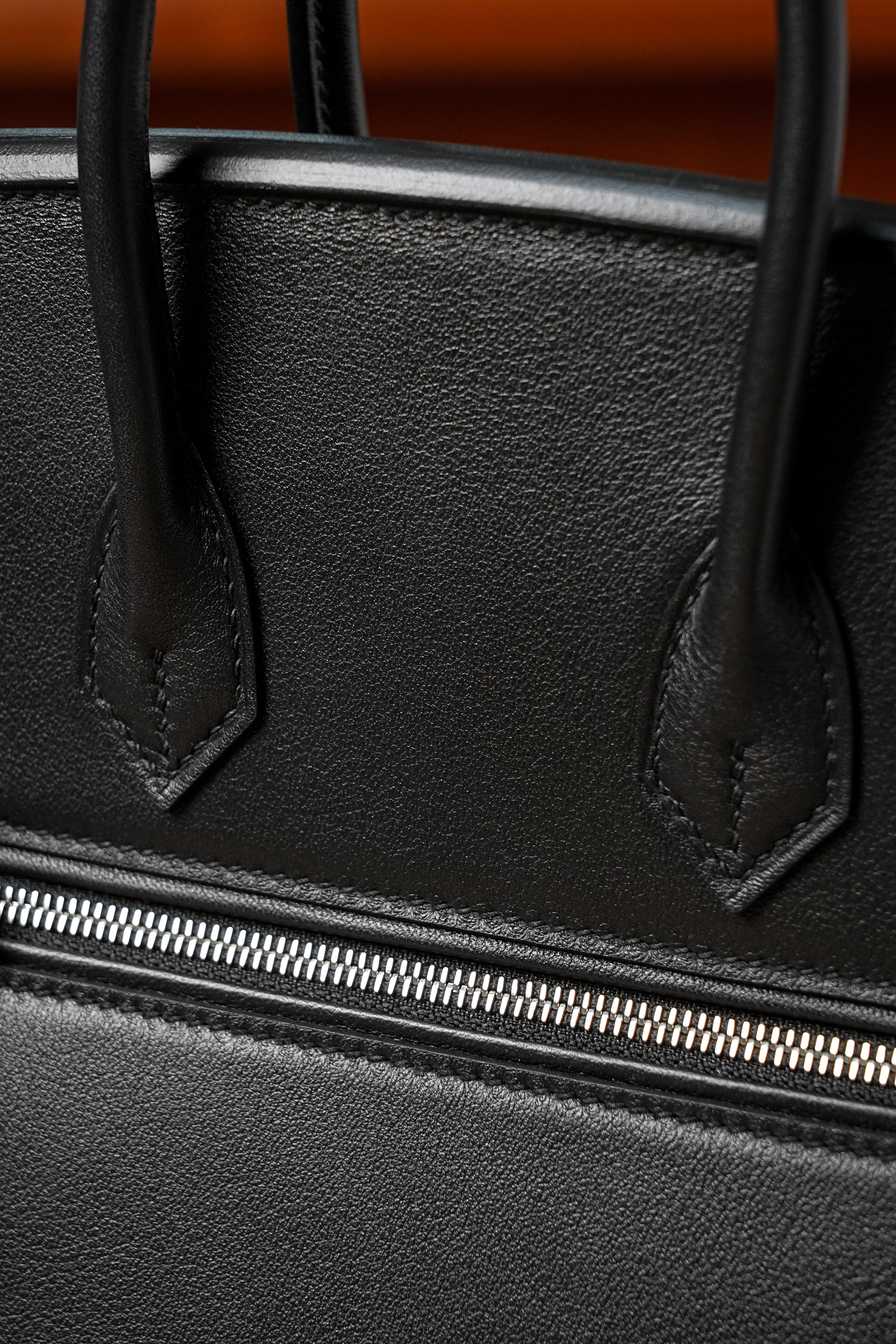 Birkin- All Handmade Golden / Sliver Noir swift leather