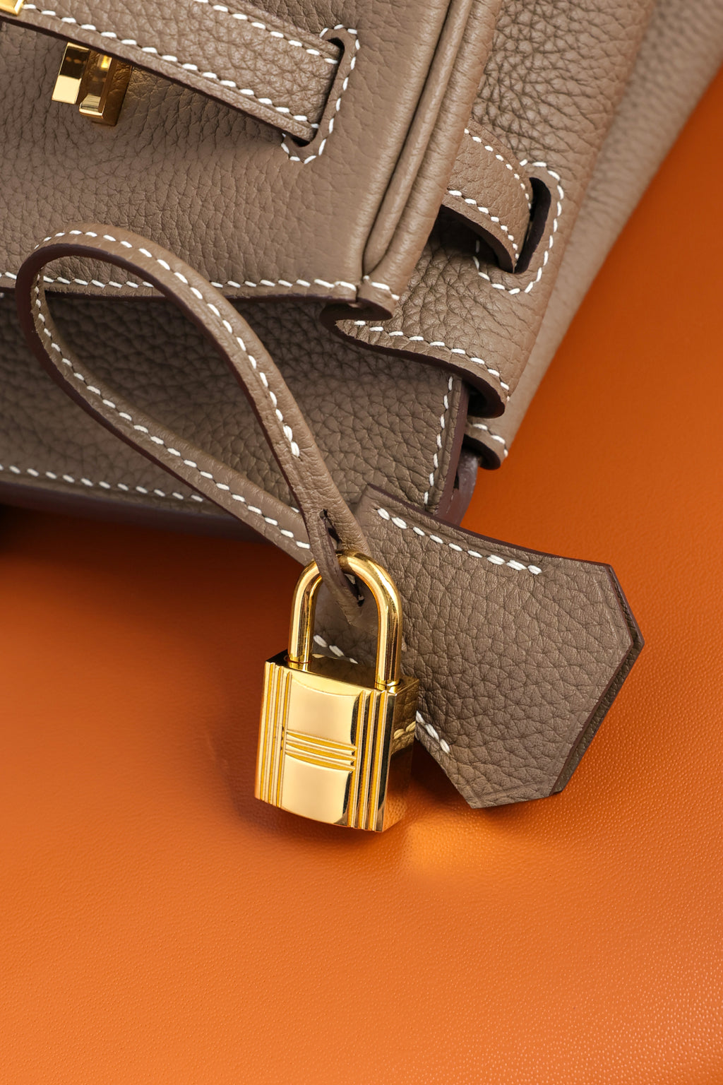 Birkin- All Handmade Golden / Sliver Etoupe swift leather