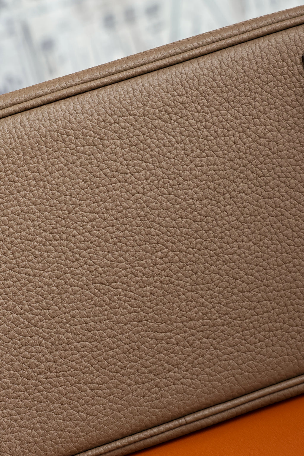 Birkin- All Handmade Golden / Sliver Etoupe swift leather