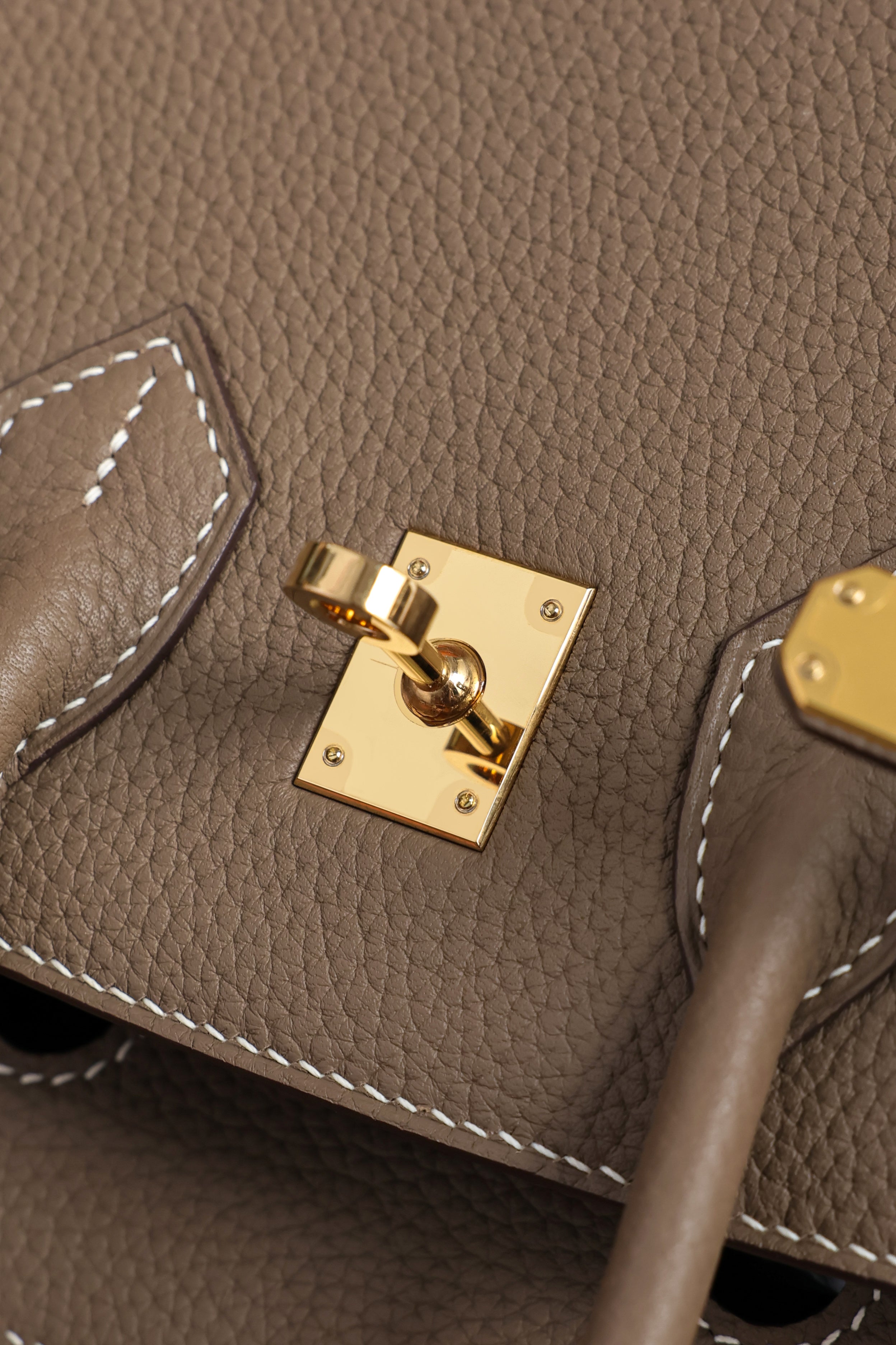 Birkin- All Handmade Golden / Sliver Etoupe swift leather