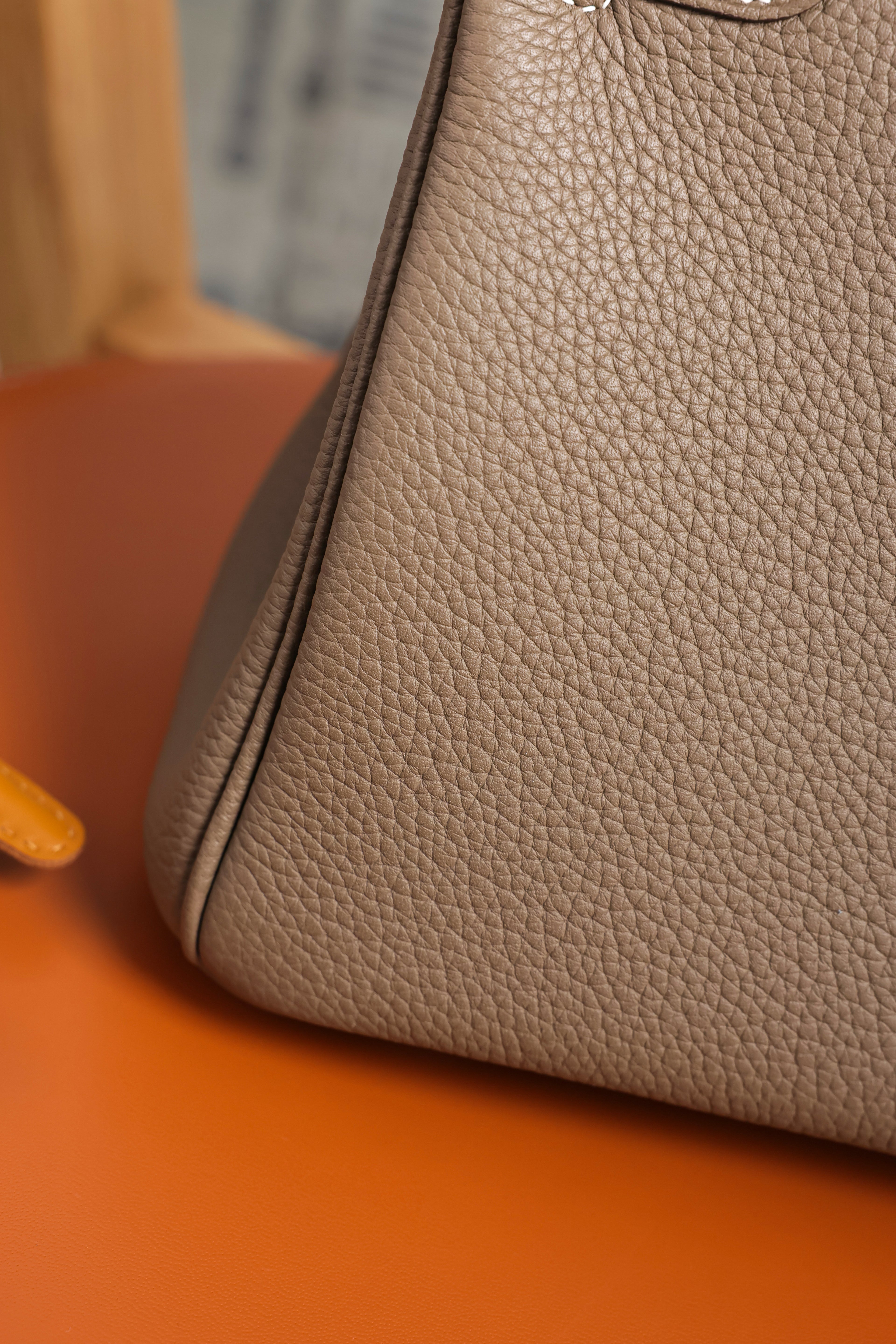 Birkin- All Handmade Golden / Sliver Etoupe swift leather