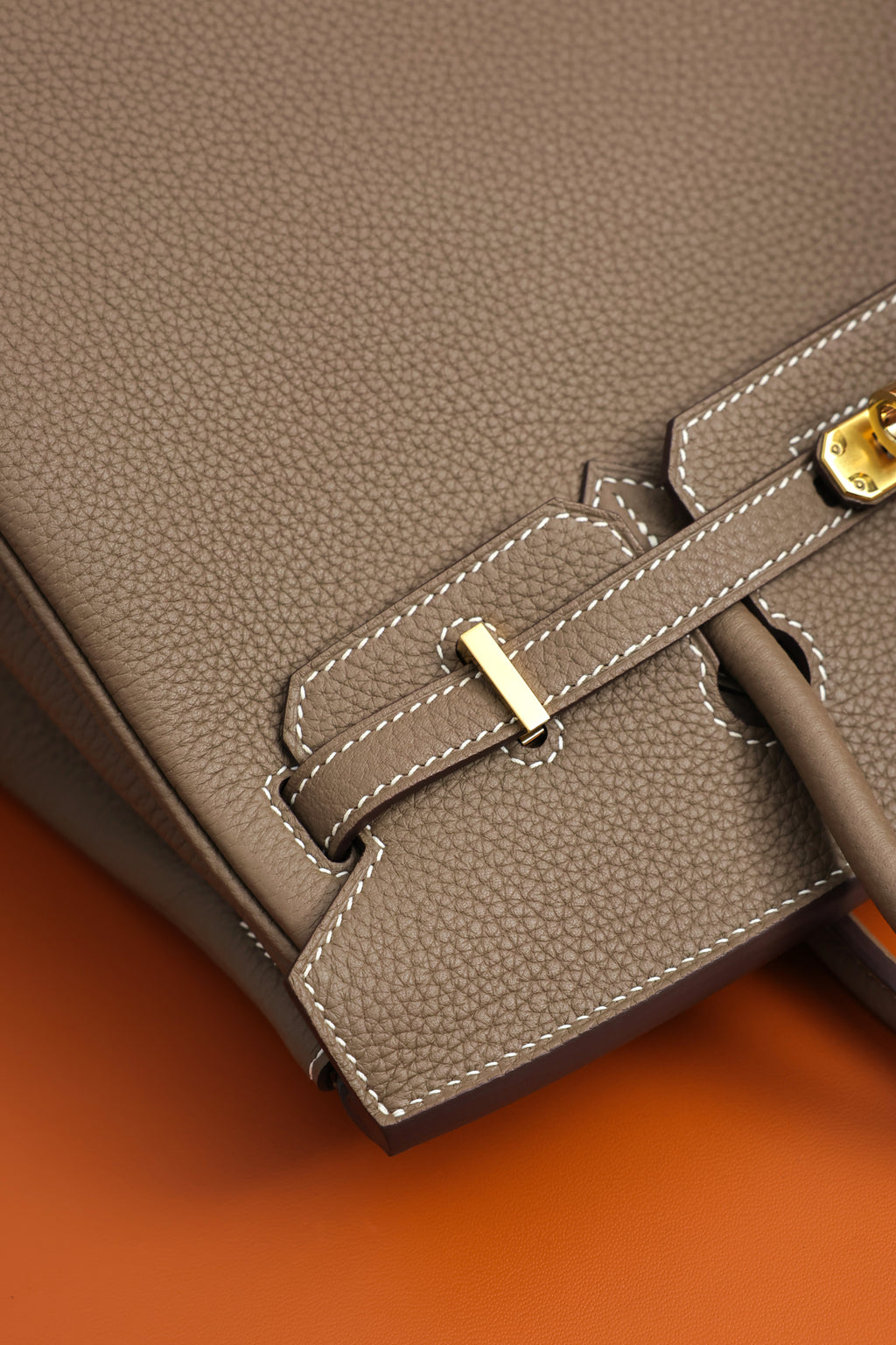 Birkin- All Handmade Golden / Sliver Etoupe swift leather