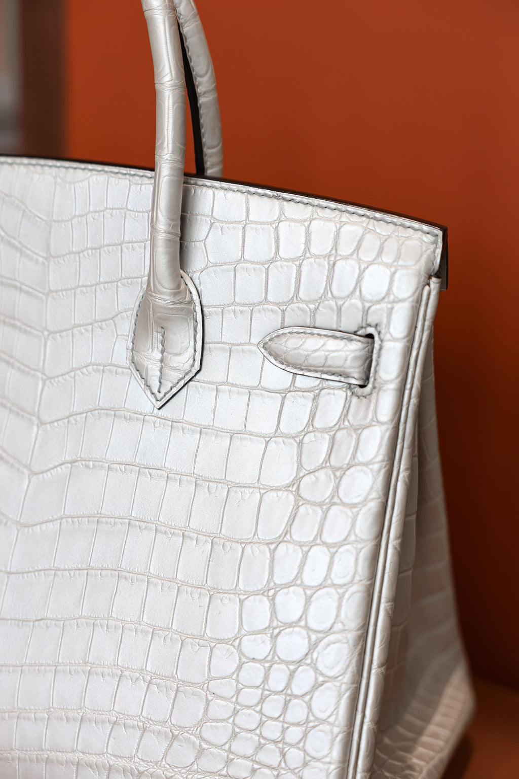 BK-2024 All Handmade Golden / Sliver Hardware Gris perle Matte Nile crocodile leather