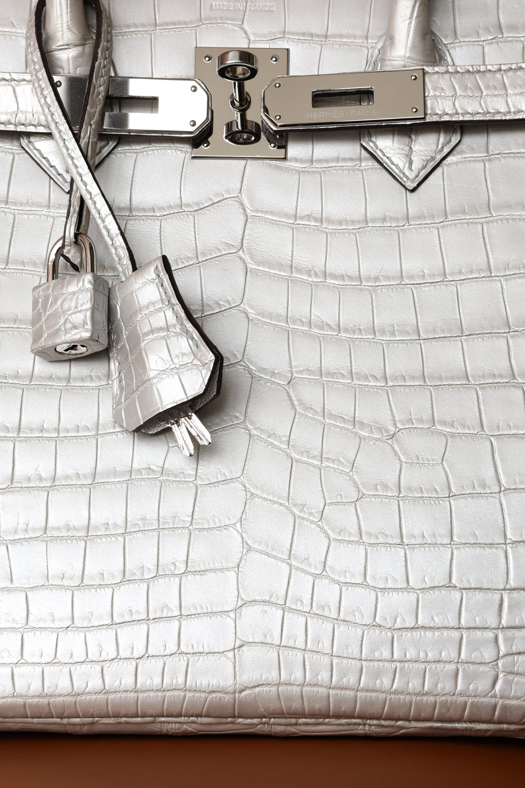 BK-2024 All Handmade Golden / Sliver Hardware Gris perle Matte Nile crocodile leather