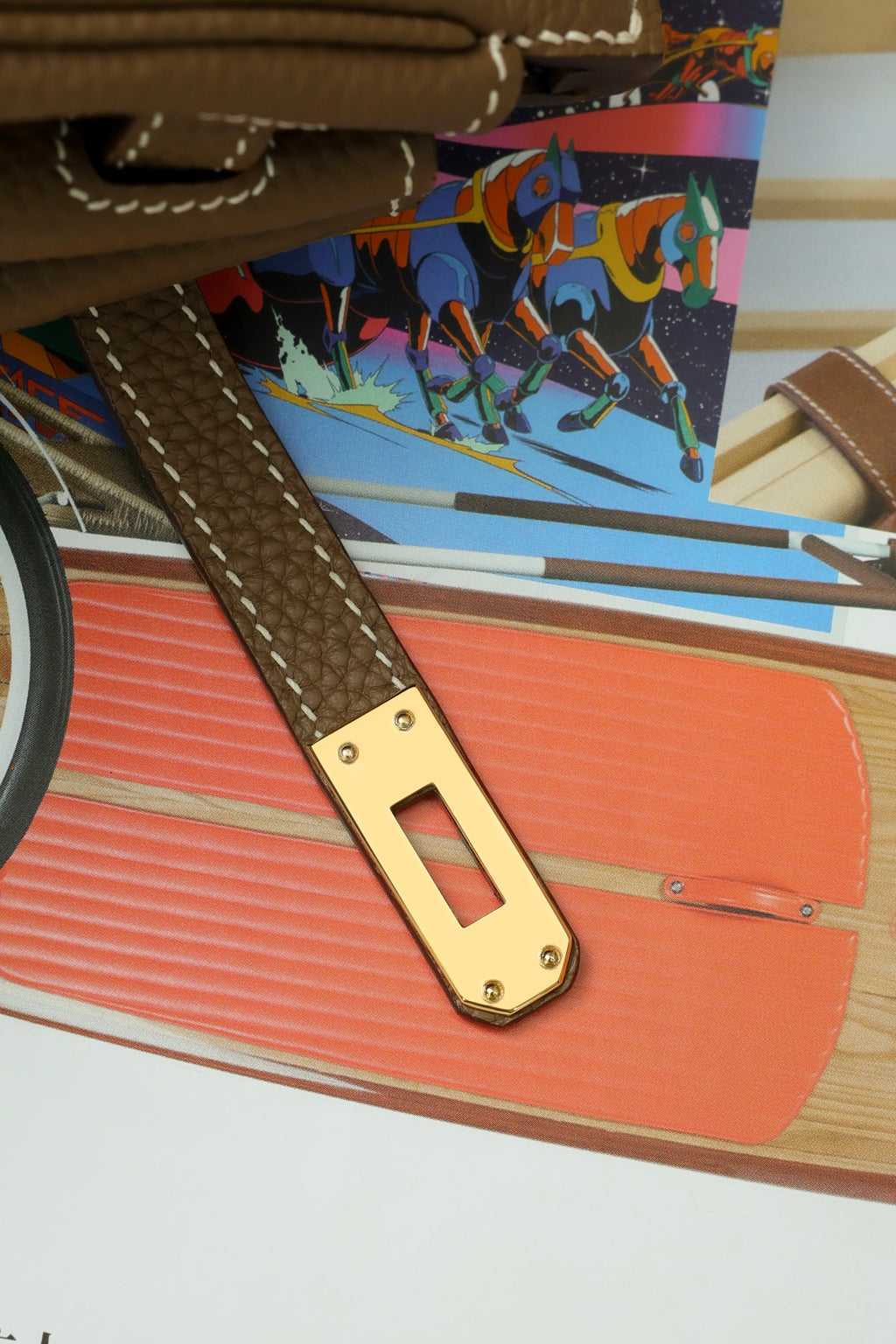 Birkin- All Handmade Golden / Sliver Chestnut  swift leather