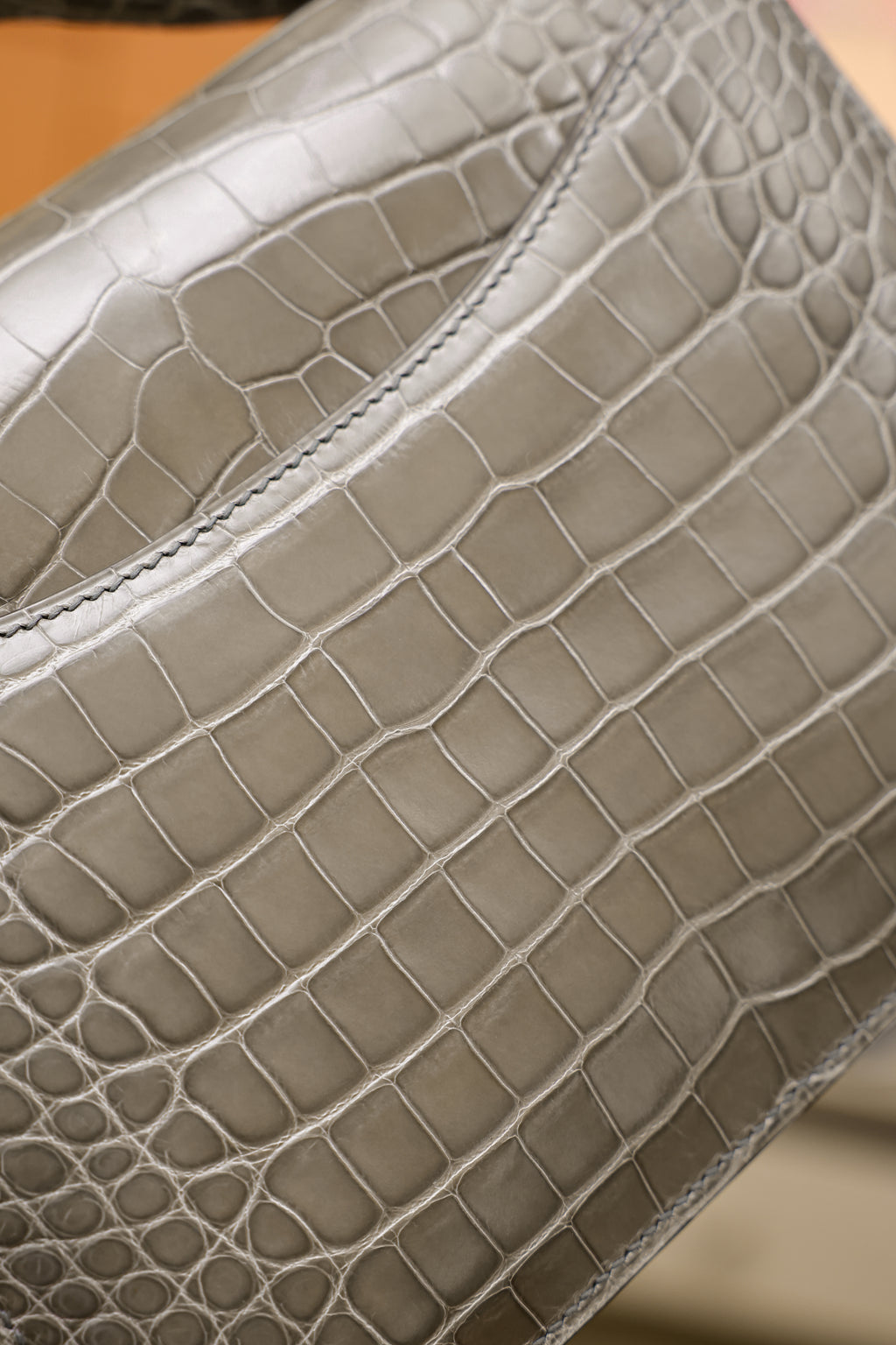 Constance- All Handmade Golden / Sliver Hardware Gris Tourterelle Crocodile eather