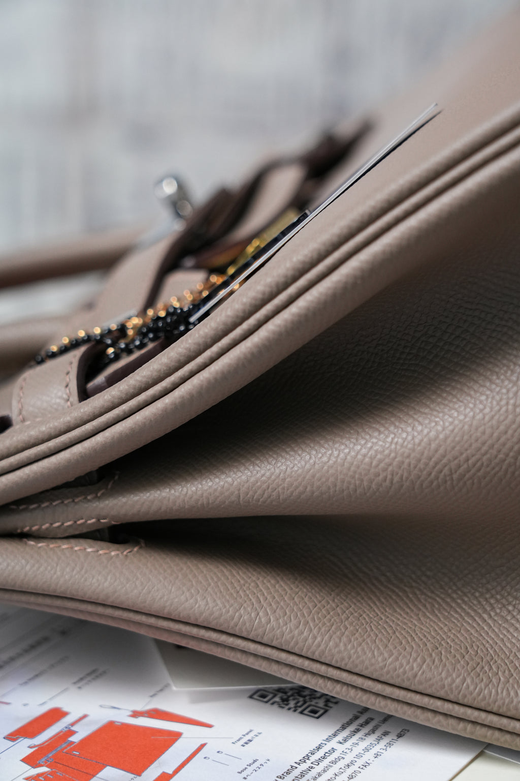 Birkin- All Handmade Golden / Sliver Etoupe ep leather