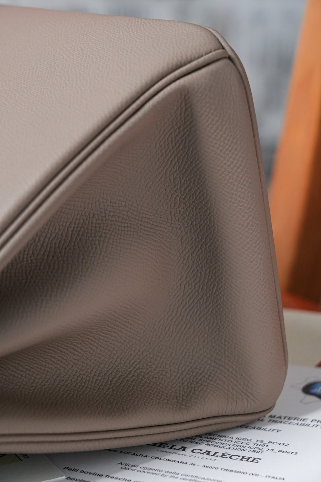 Birkin- All Handmade Golden / Sliver Etoupe ep leather