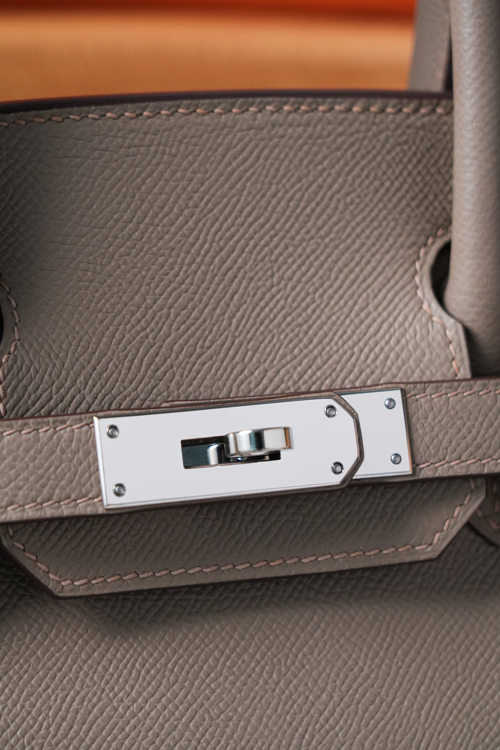 Birkin- All Handmade Golden / Sliver Etoupe ep leather