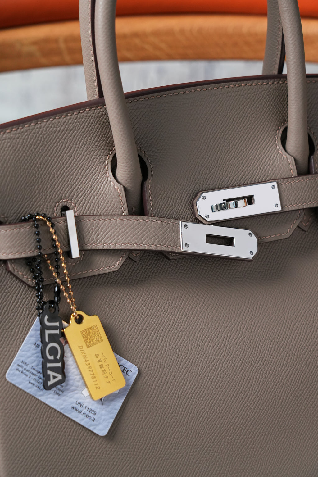 Birkin- All Handmade Golden / Sliver Etoupe ep leather