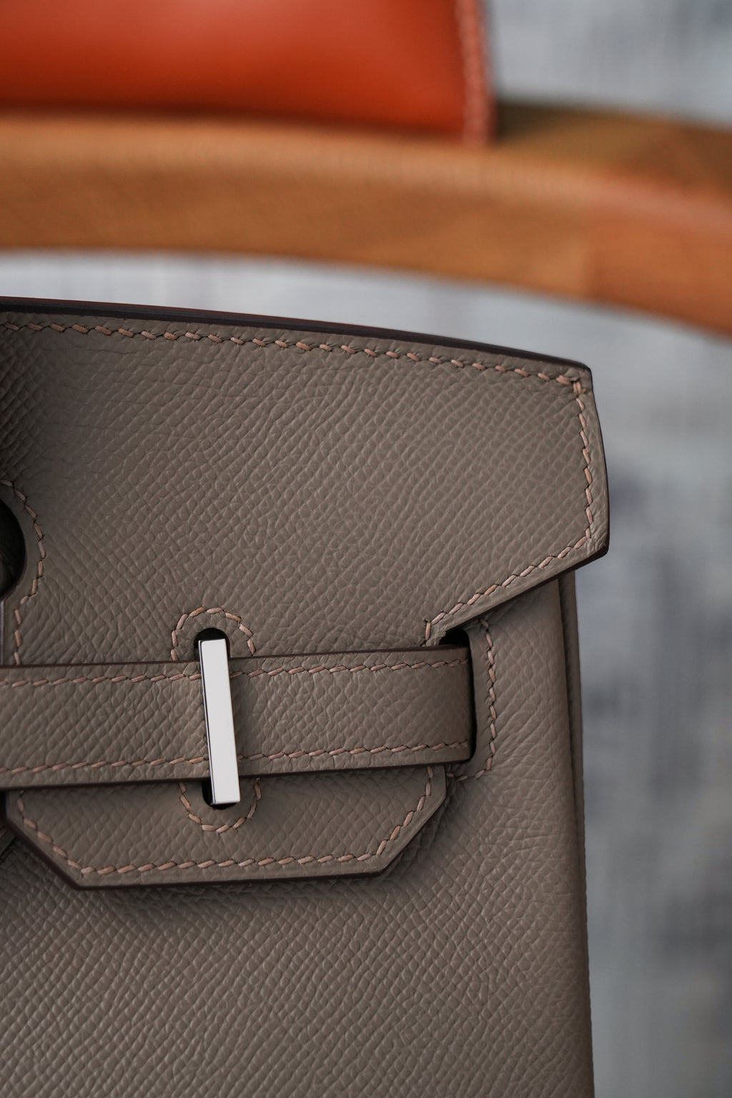 Birkin- All Handmade Golden / Sliver Etoupe ep leather