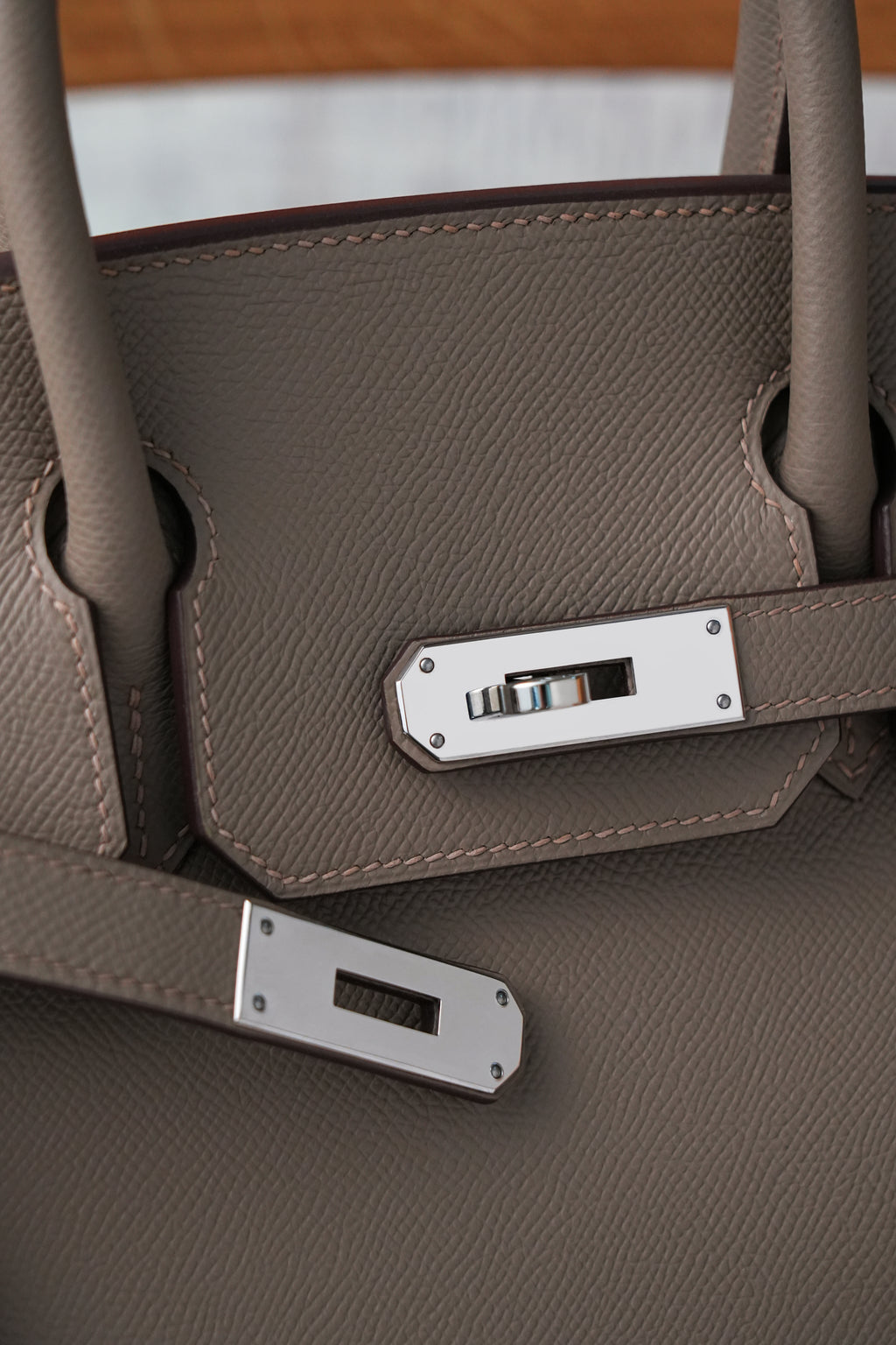 Birkin- All Handmade Golden / Sliver Etoupe ep leather