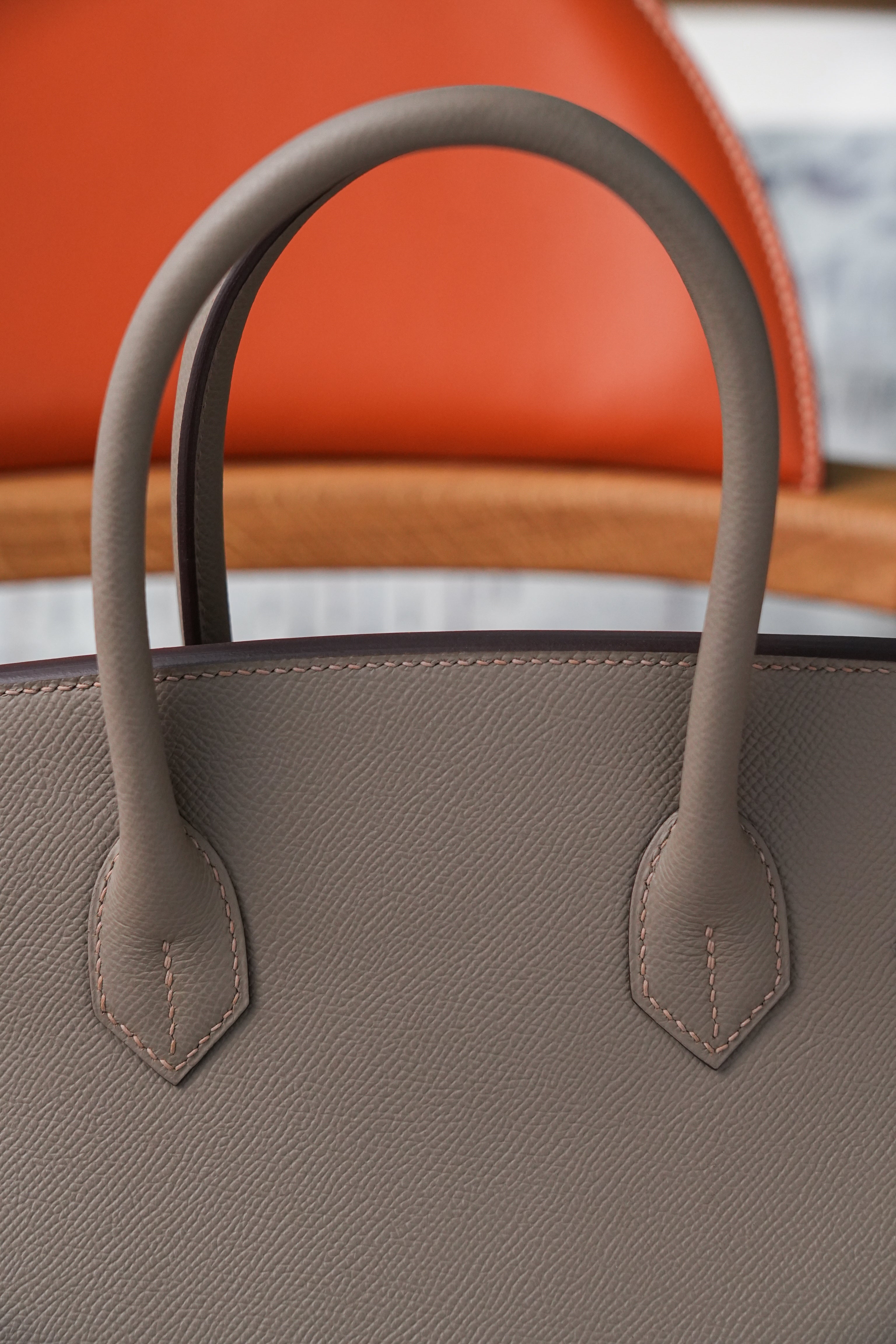 Birkin- All Handmade Golden / Sliver Etoupe ep leather