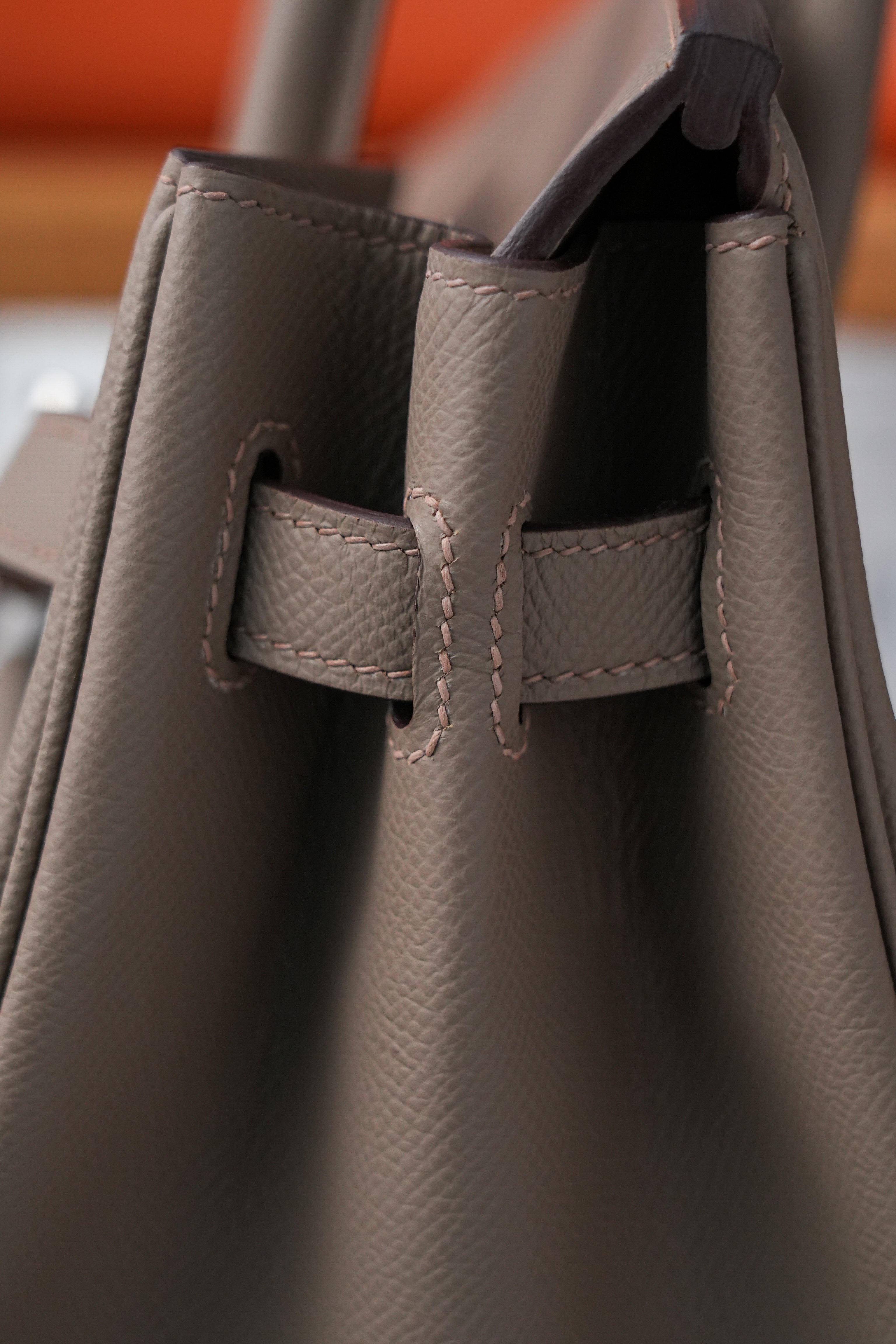 Birkin- All Handmade Golden / Sliver Etoupe ep leather