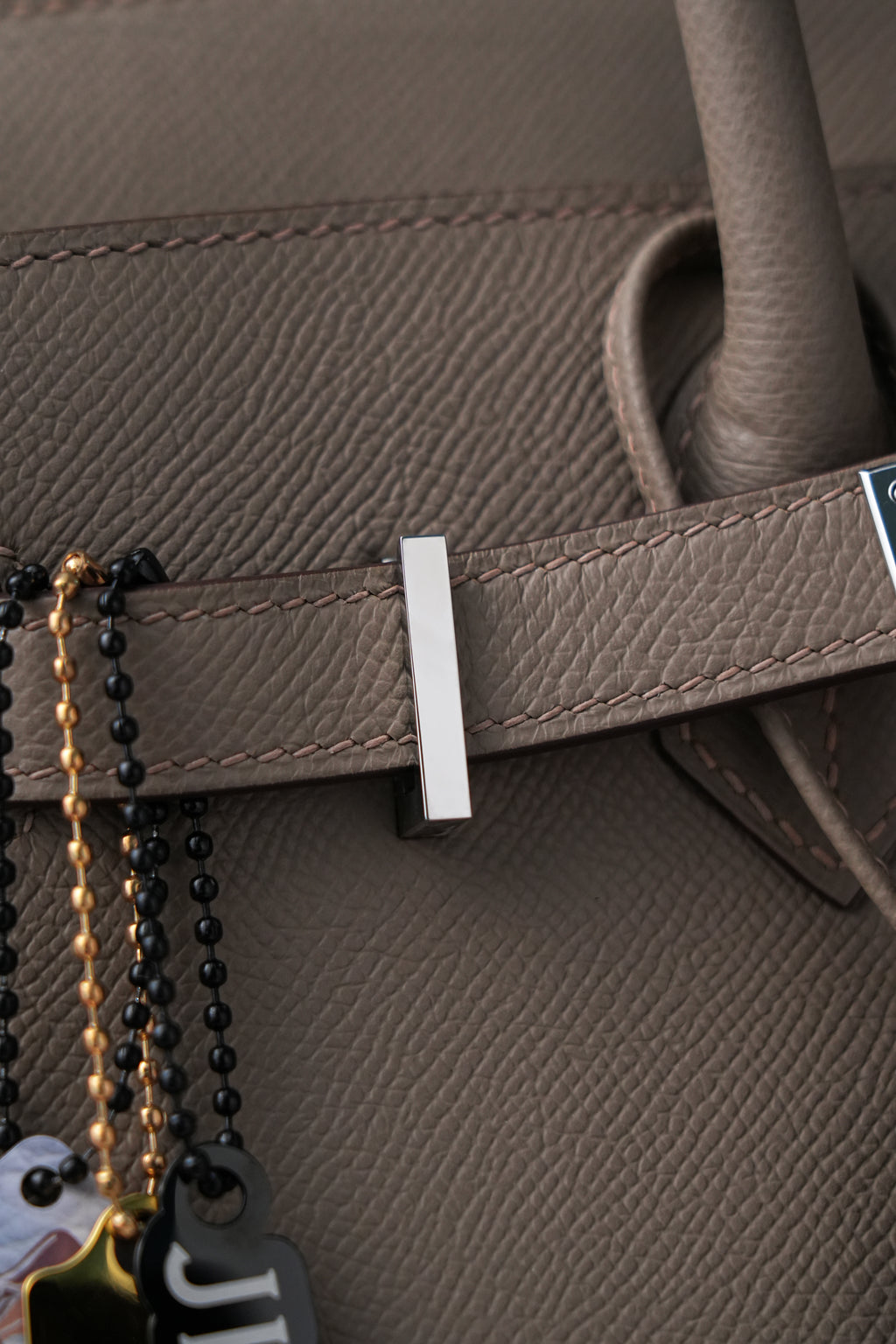 Birkin- All Handmade Golden / Sliver Etoupe ep leather