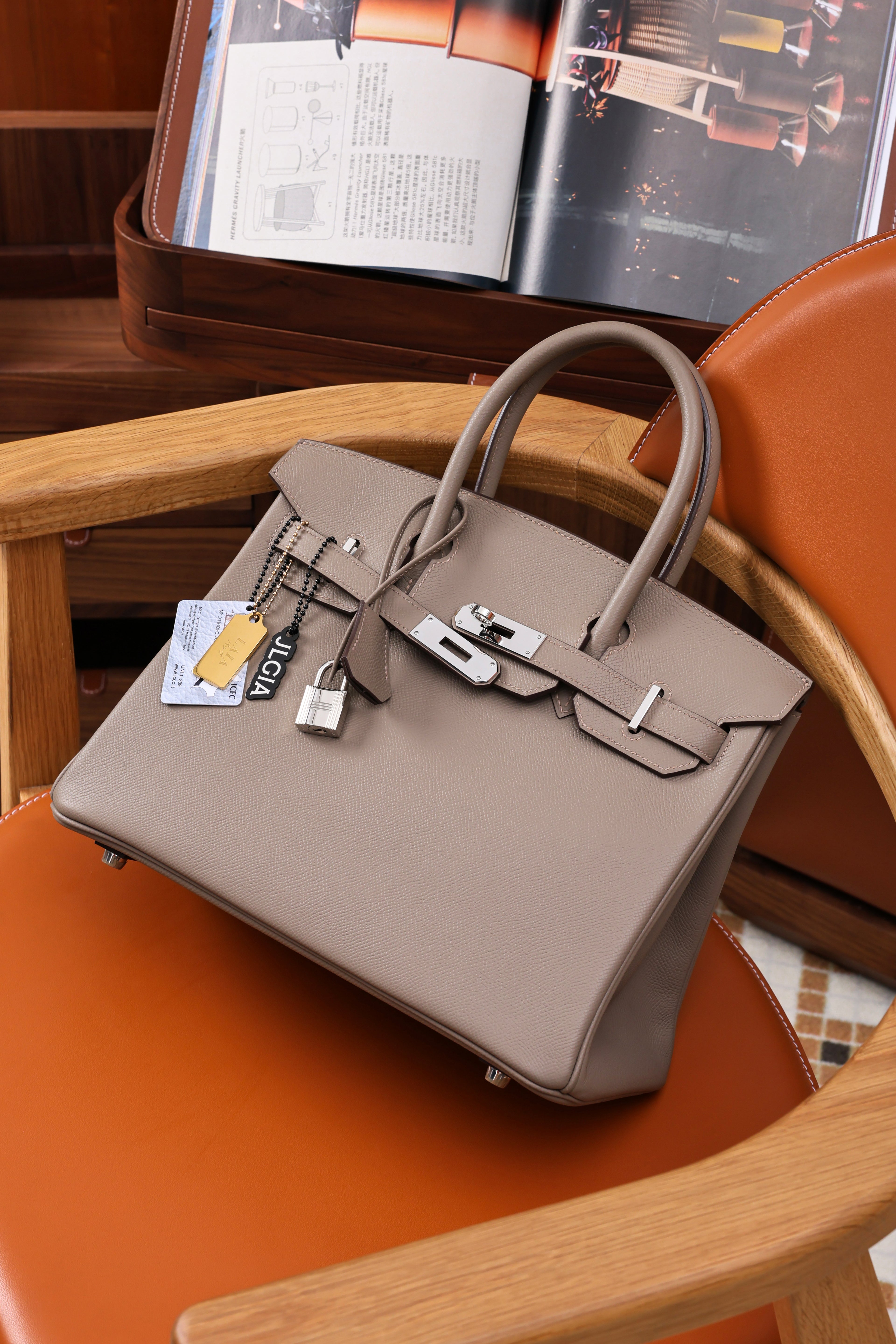 Birkin- All Handmade Golden / Sliver Etoupe ep leather