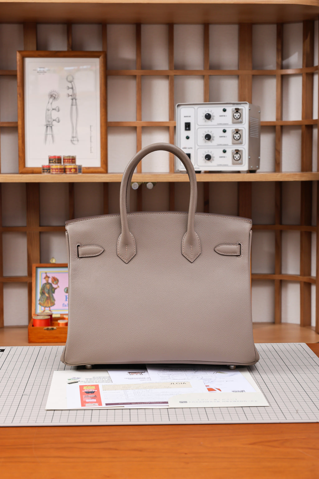 Birkin- All Handmade Golden / Sliver Etoupe ep leather