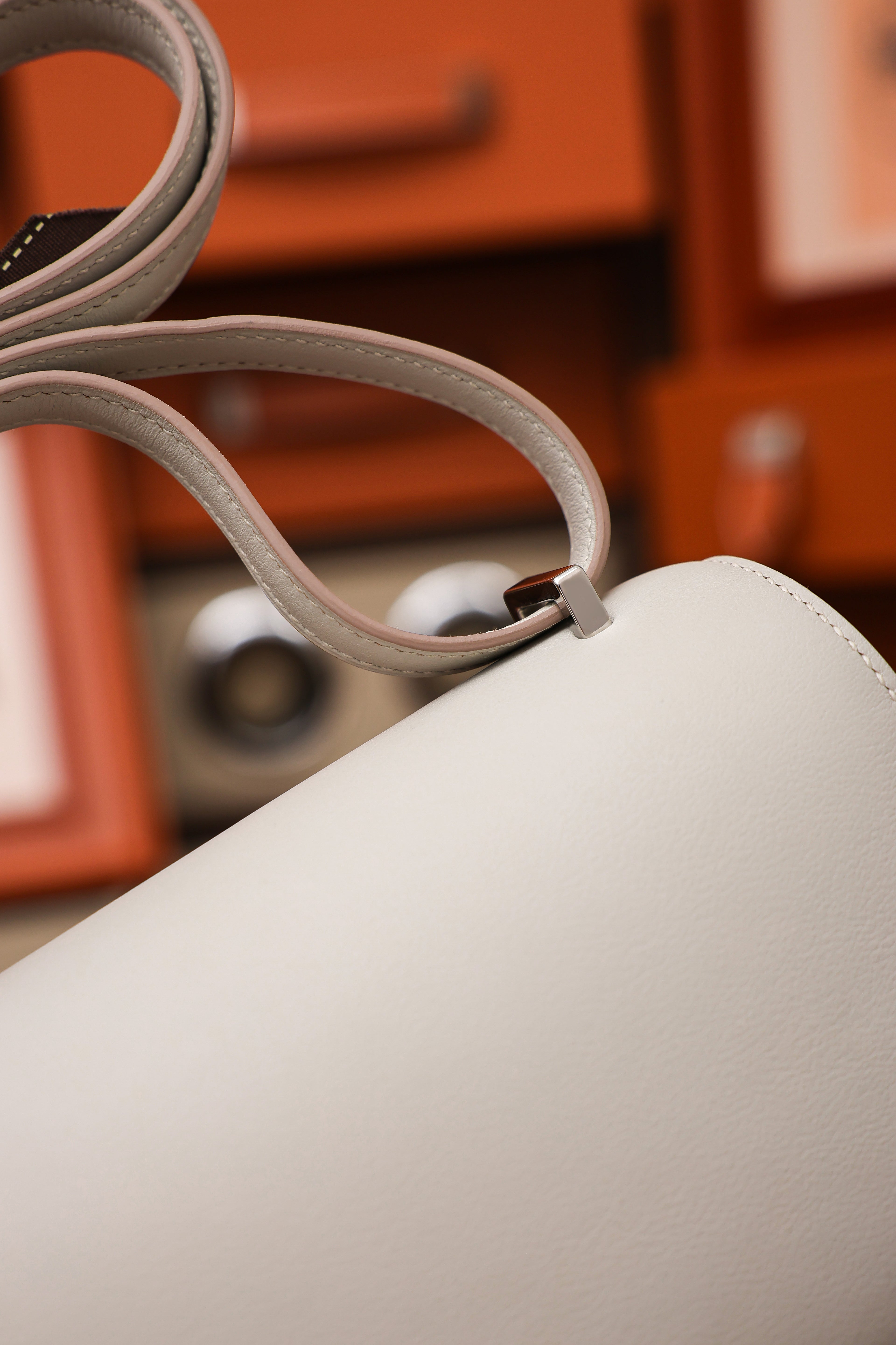 Constance- All Handmade Golden / Sliver  Craie lizard/ep leather