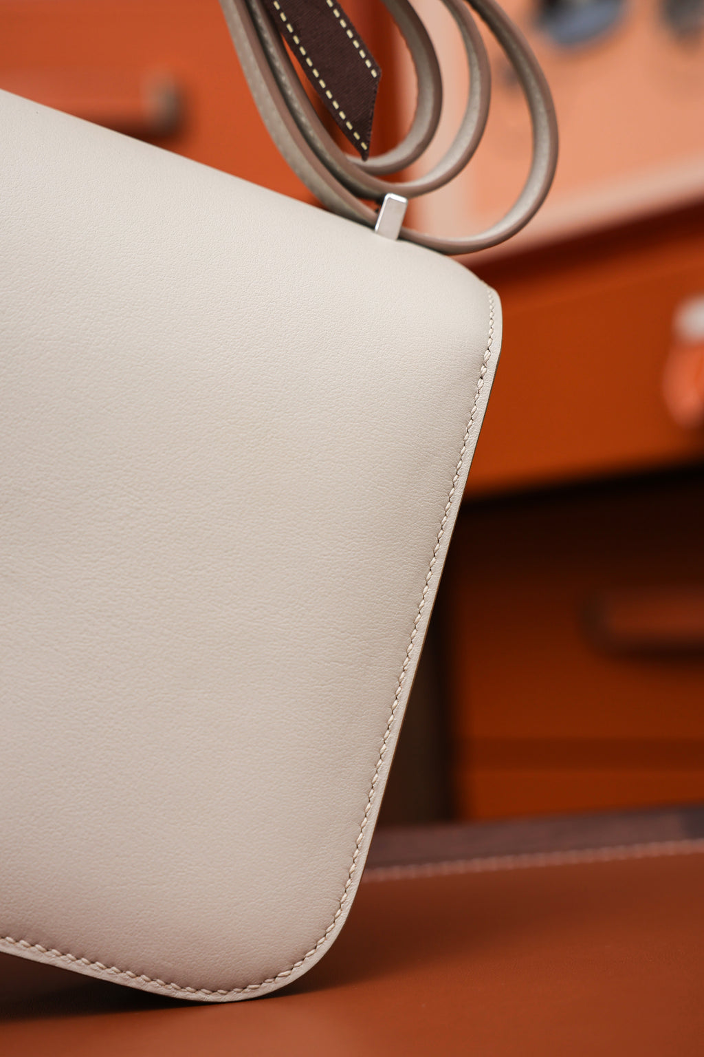 Constance- All Handmade Golden / Sliver  Craie lizard/ep leather