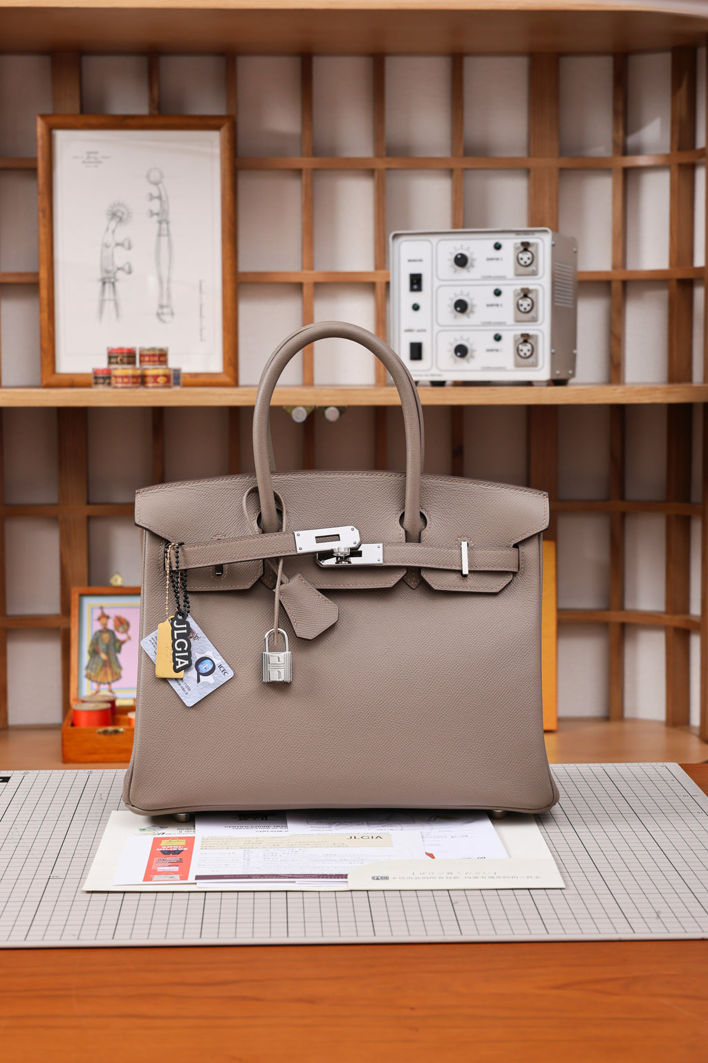 Birkin- All Handmade Golden / Sliver Etoupe ep leather