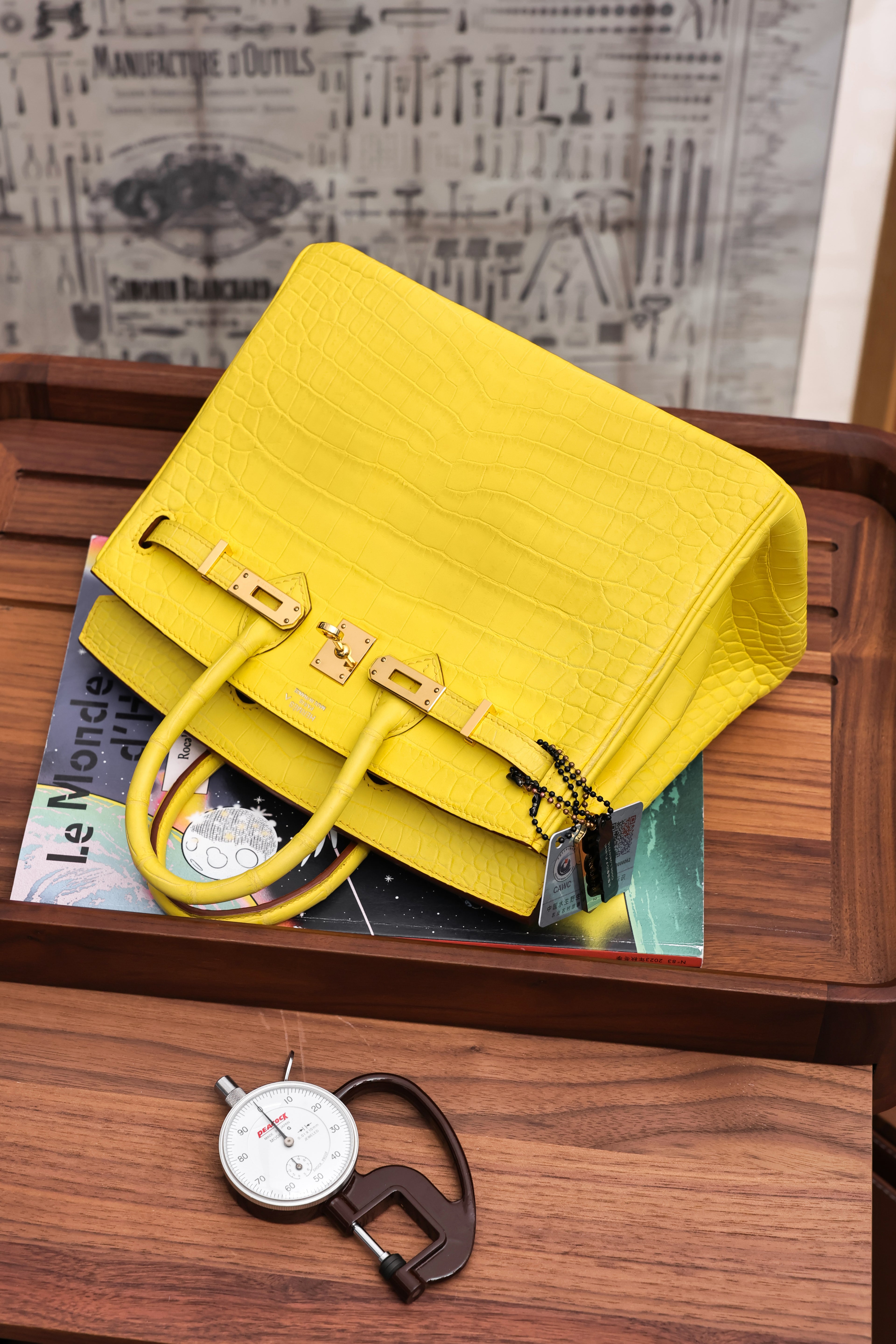 BK-2024 All Handmade Golden / Sliver  Hardware Cumboo  Porosus Crocodile leather