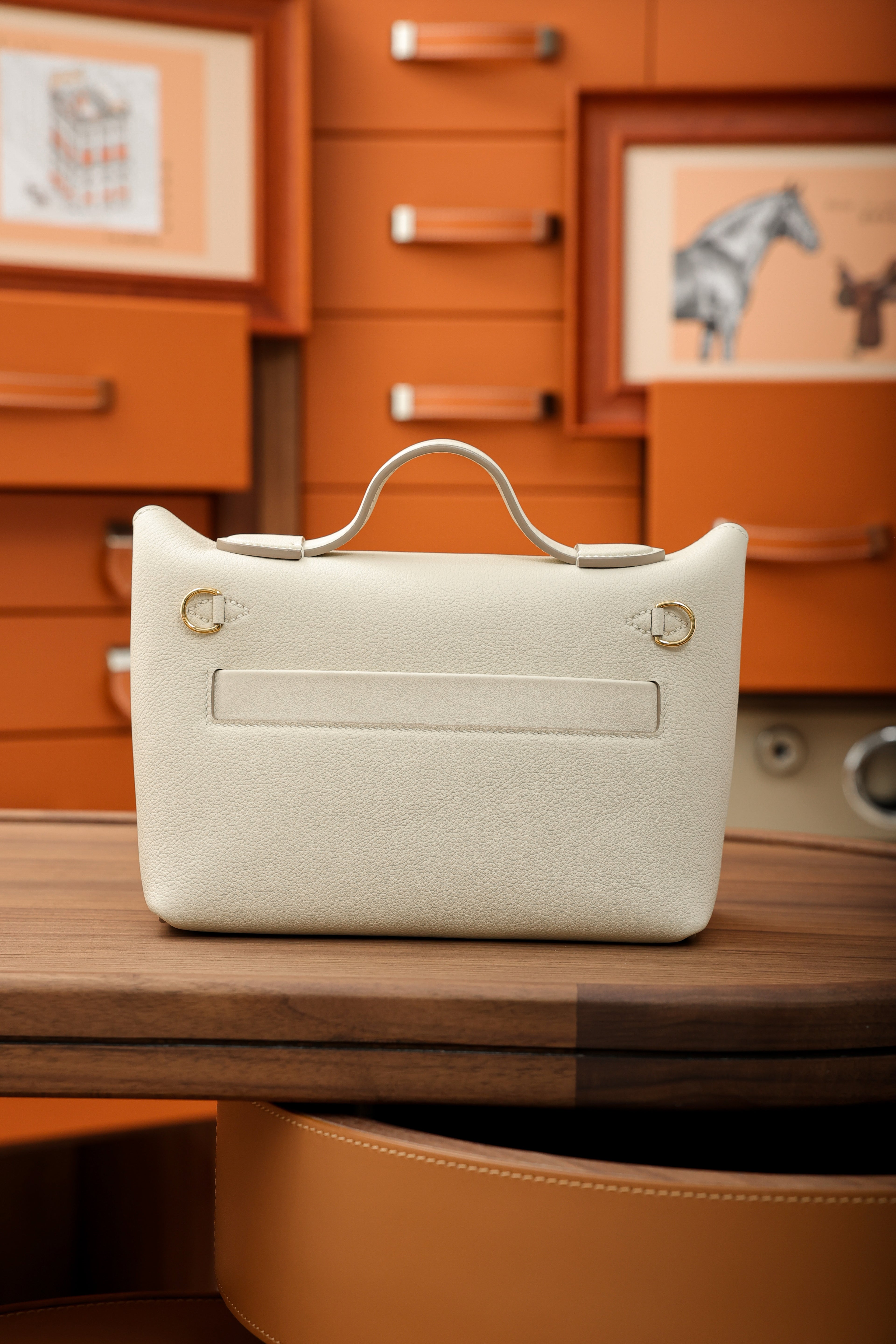 2424- All Handmade Golden / Sliver Hardware Blanc TC eather