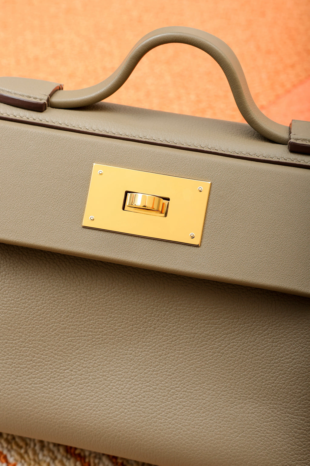 2424- All Handmade Golden / Sliver Hardware Etoupe EV leather