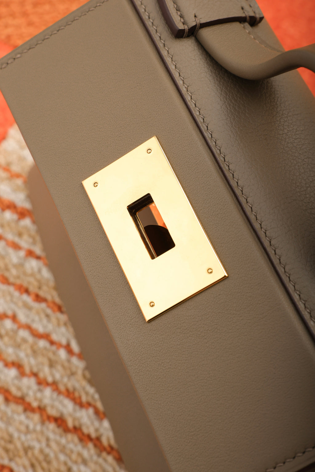 2424- All Handmade Golden / Sliver Hardware Etoupe EV leather