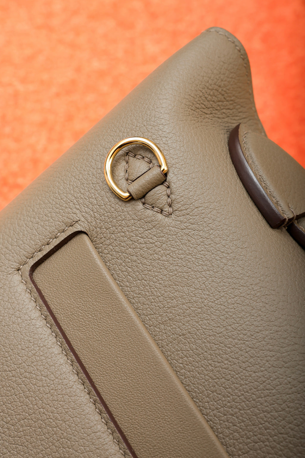 2424- All Handmade Golden / Sliver Hardware Etoupe EV leather