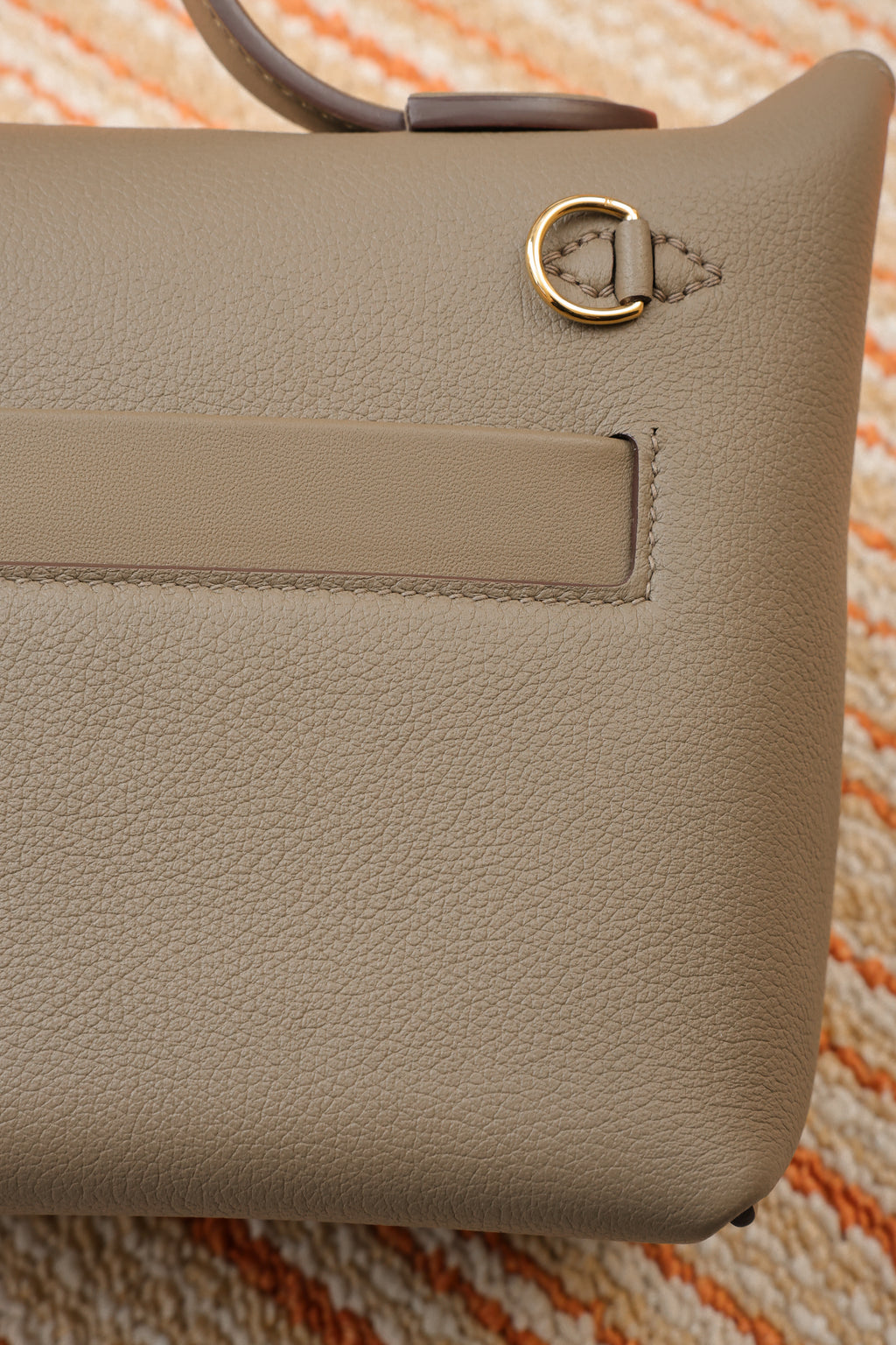 2424- All Handmade Golden / Sliver Hardware Etoupe EV leather