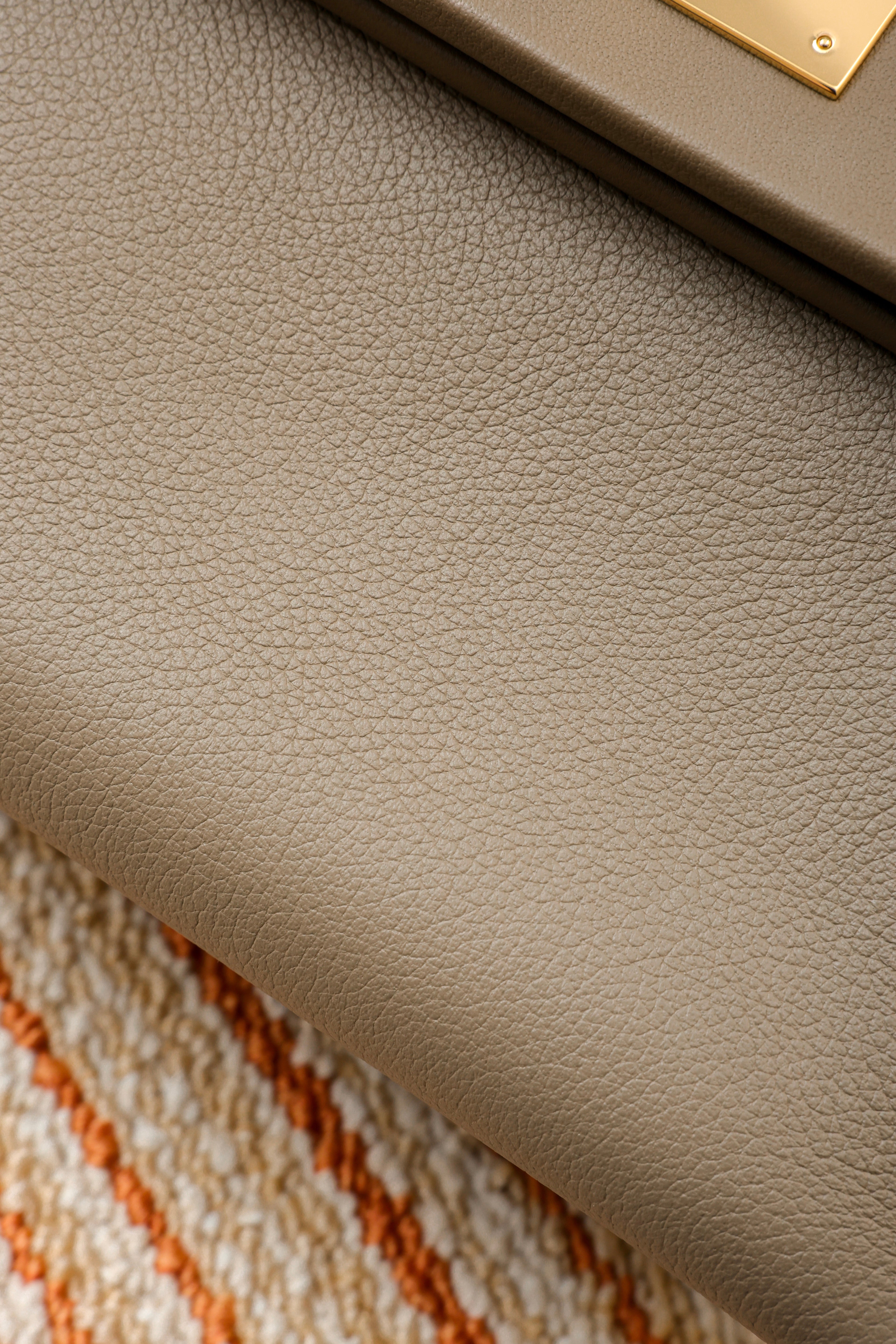 2424- All Handmade Golden / Sliver Hardware Etoupe EV leather