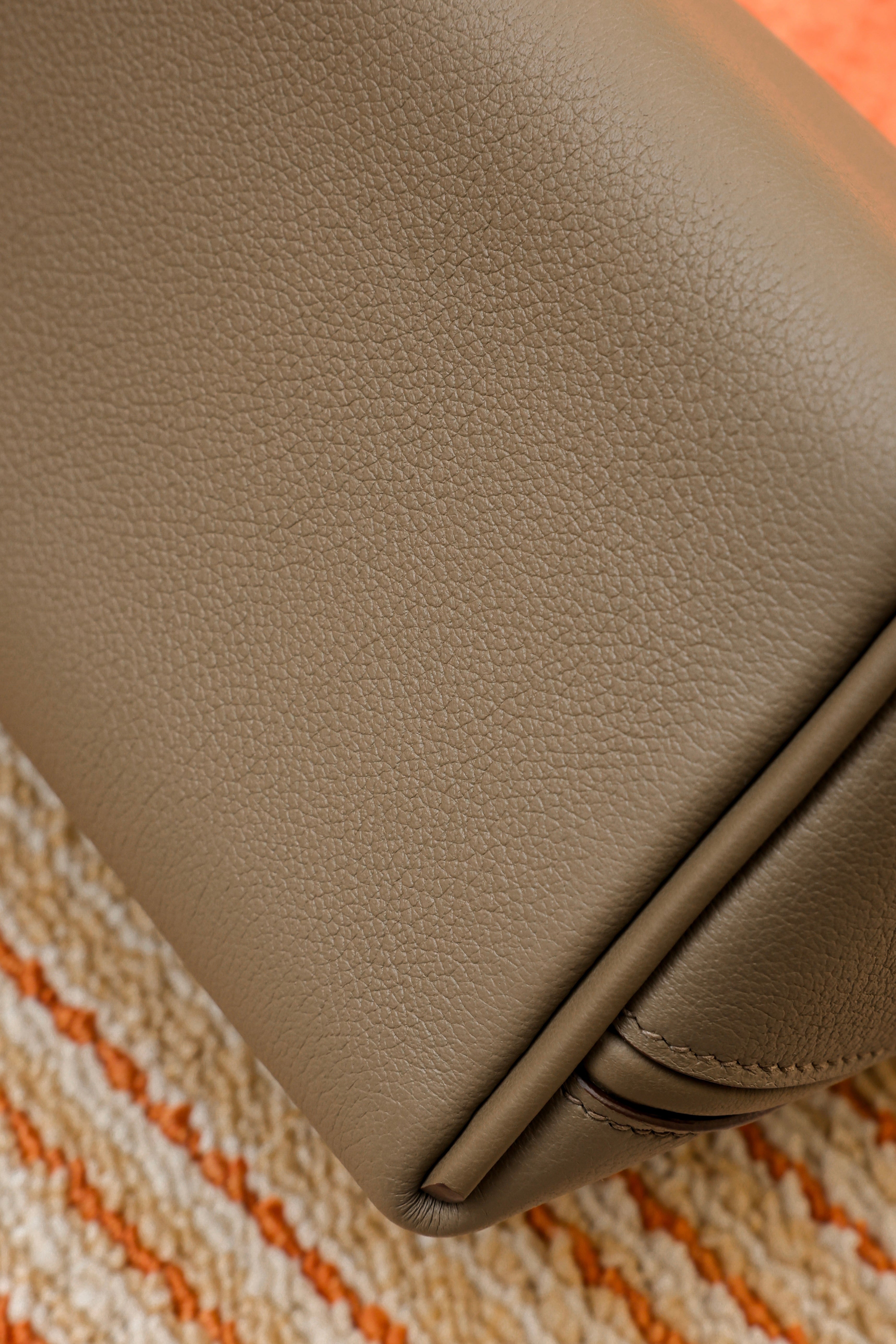 2424- All Handmade Golden / Sliver Hardware Etoupe EV leather